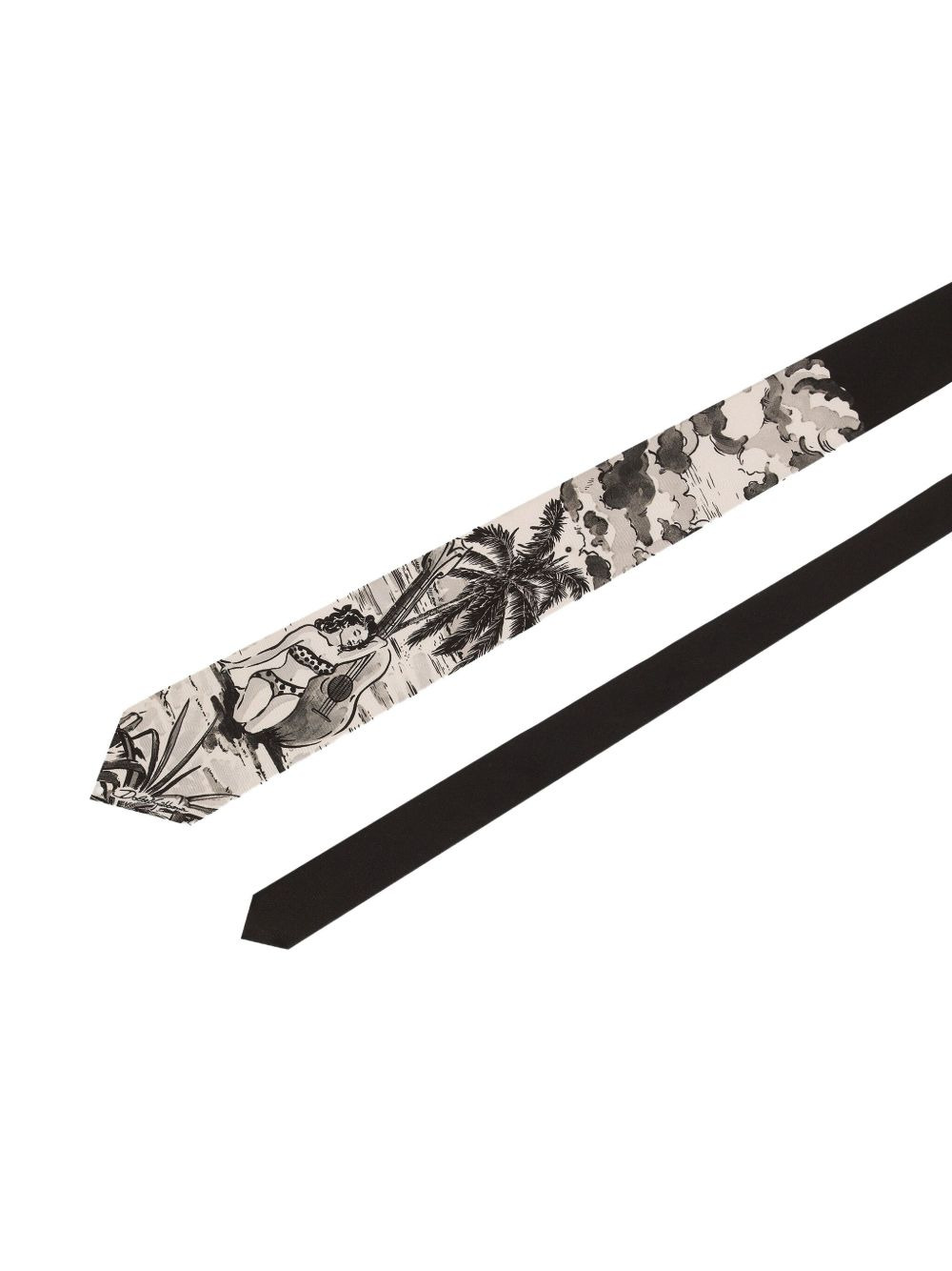 illustration-print tie - 2