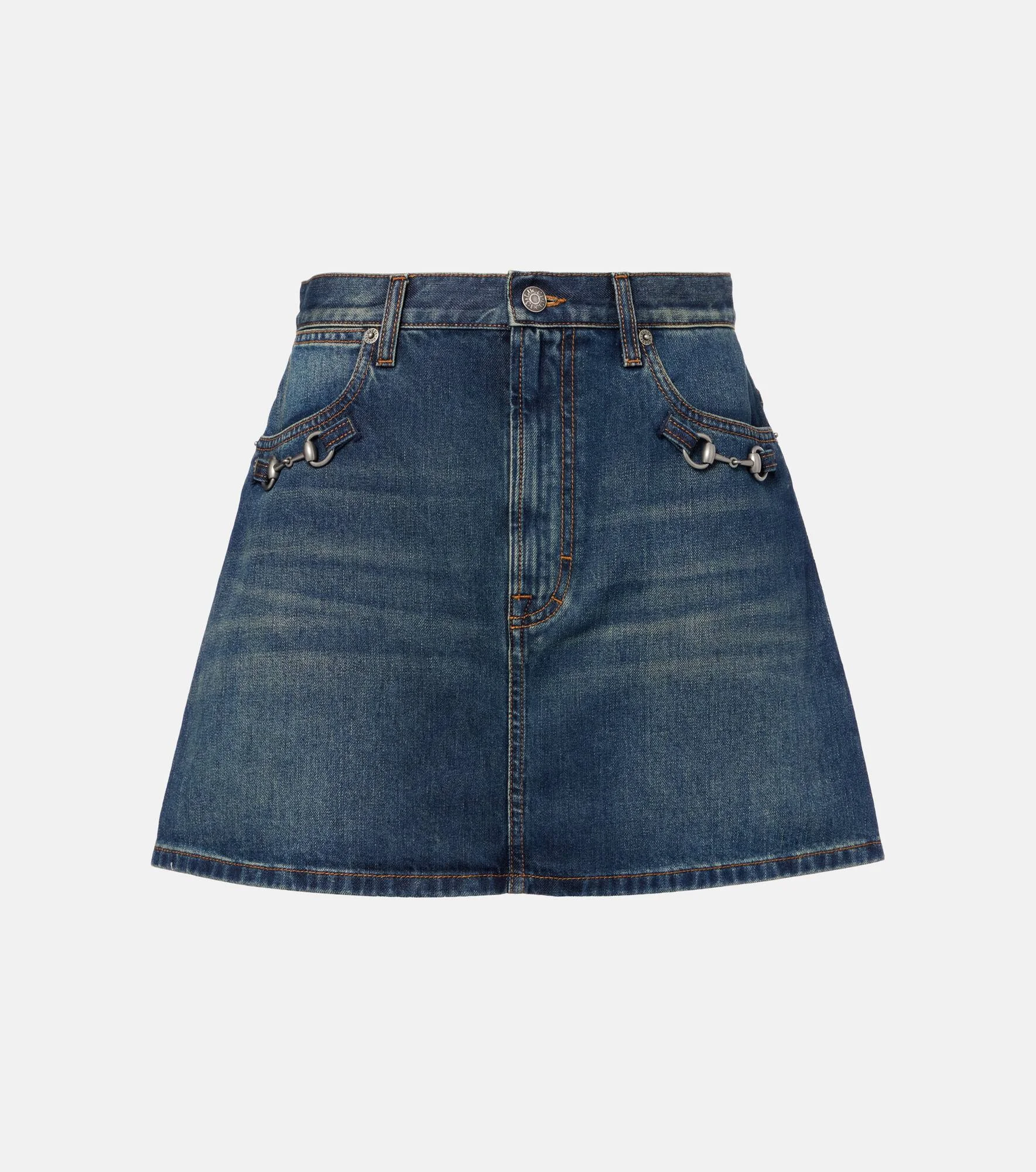 Horsebit denim miniskirt - 1