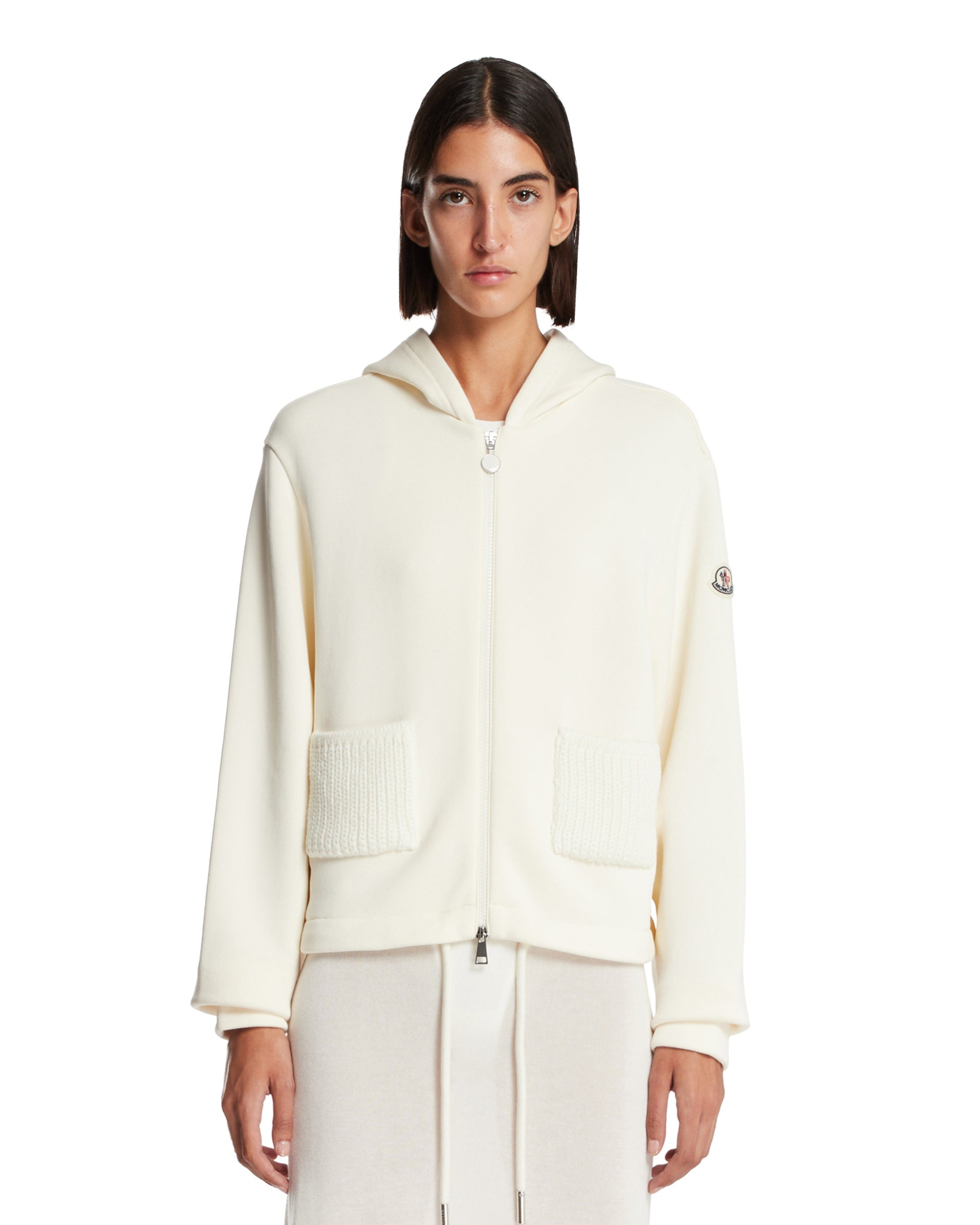 White Zip Hoodie - 1