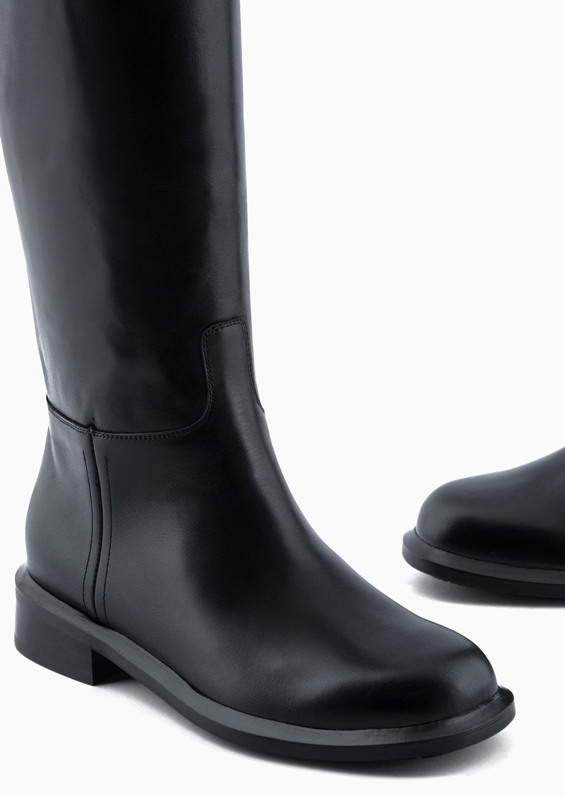 EMPORIO ARMANI Icon glossy-leather boots outlook