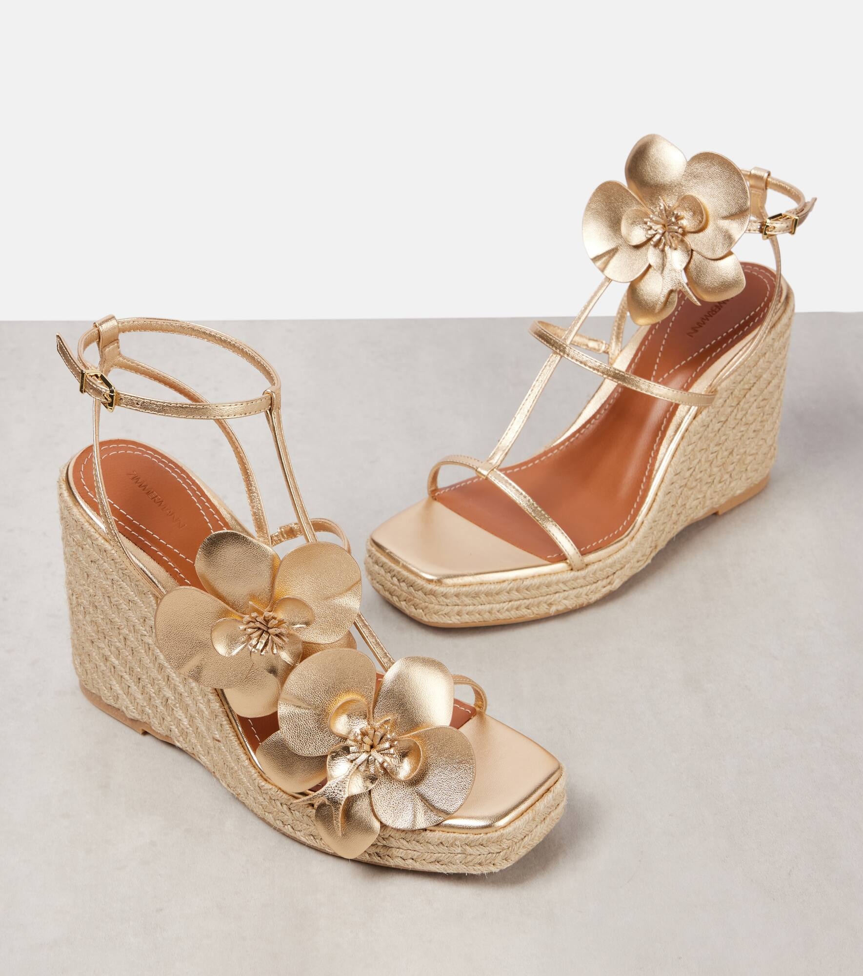 Orchid 110 metallic leather wedge sandals - 5