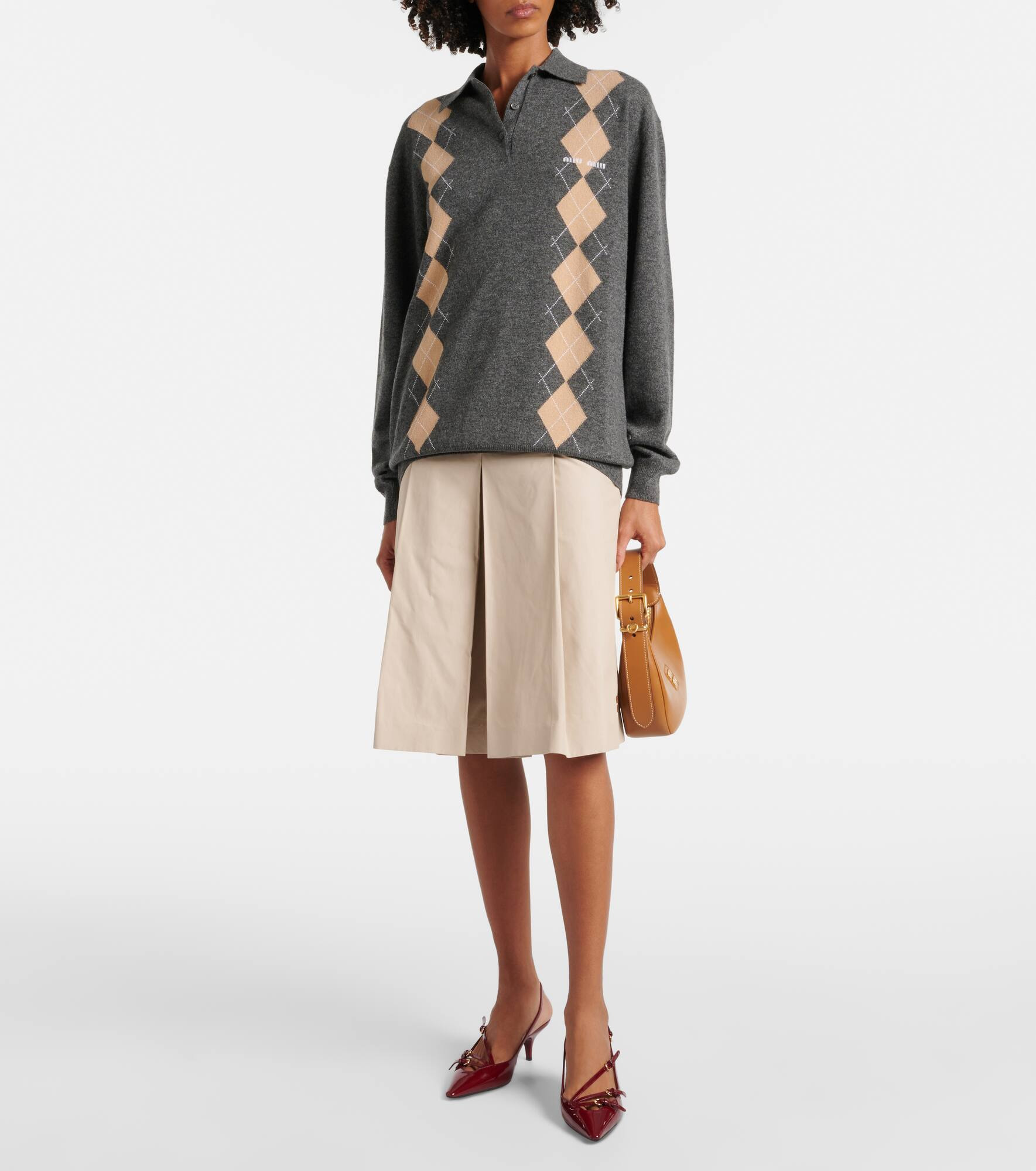 Argyle cashmere sweater - 2