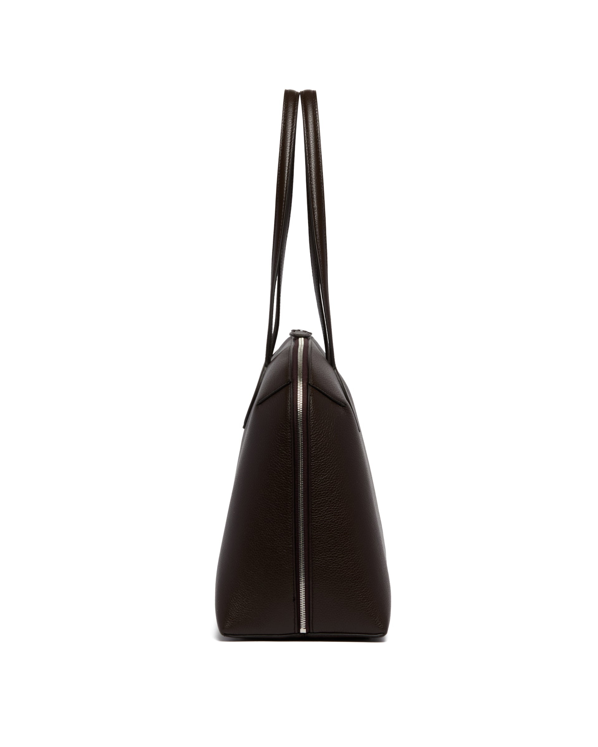 Brown Pebbled Leather Tote Bag - 2