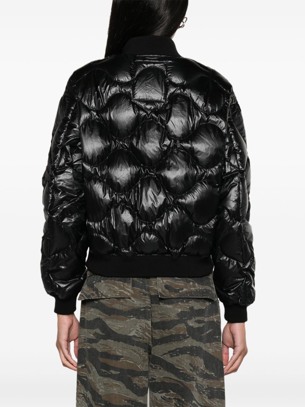 band-collar padded jacket - 4