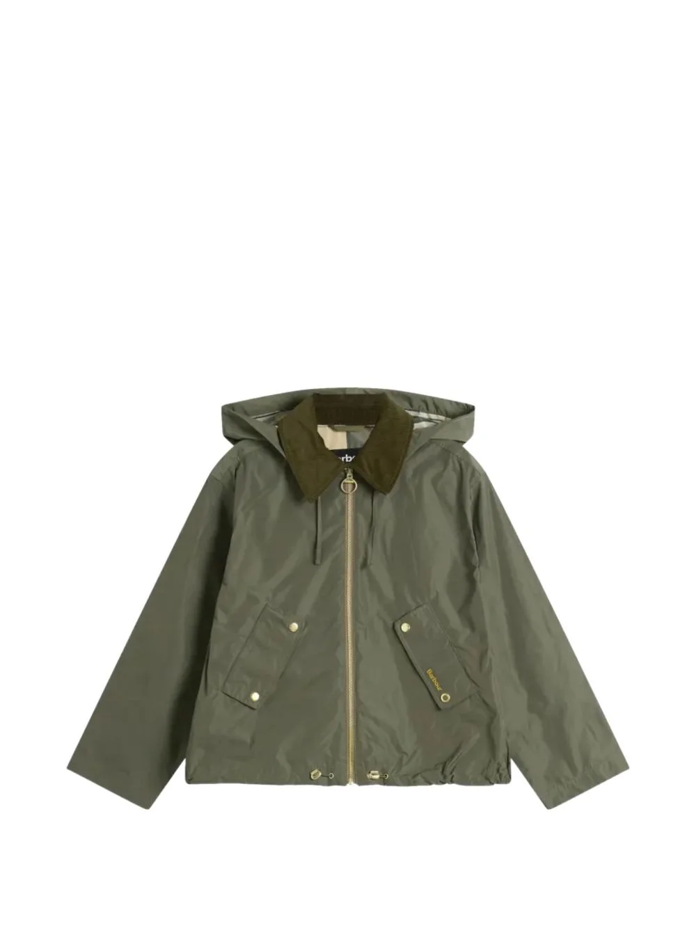 hooded corduroy-collar jacket - 1