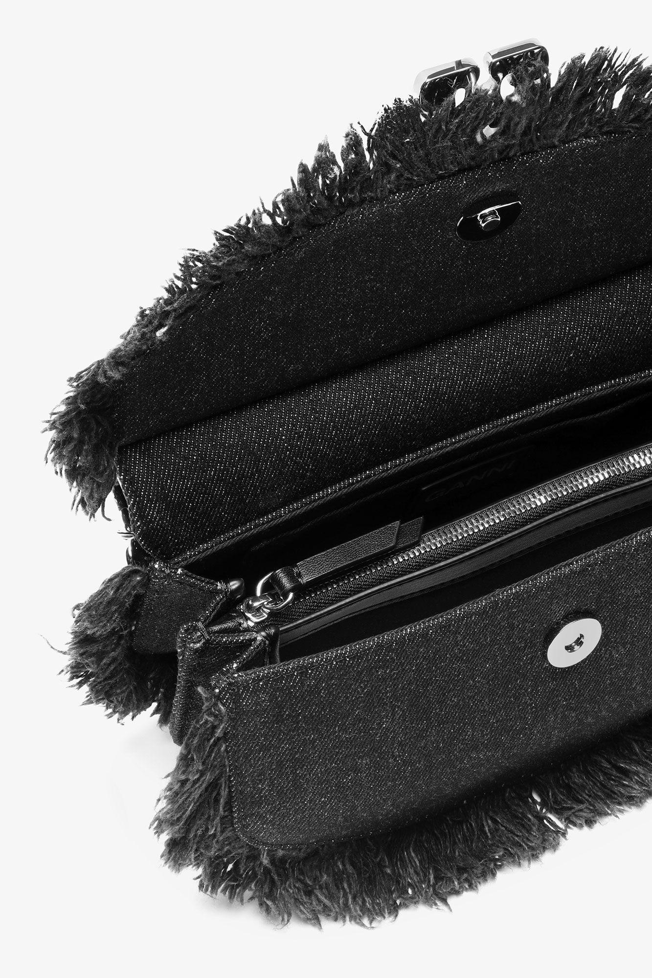 BLACK DENIM MINI TOP HANDLE APO-G BAG - 4