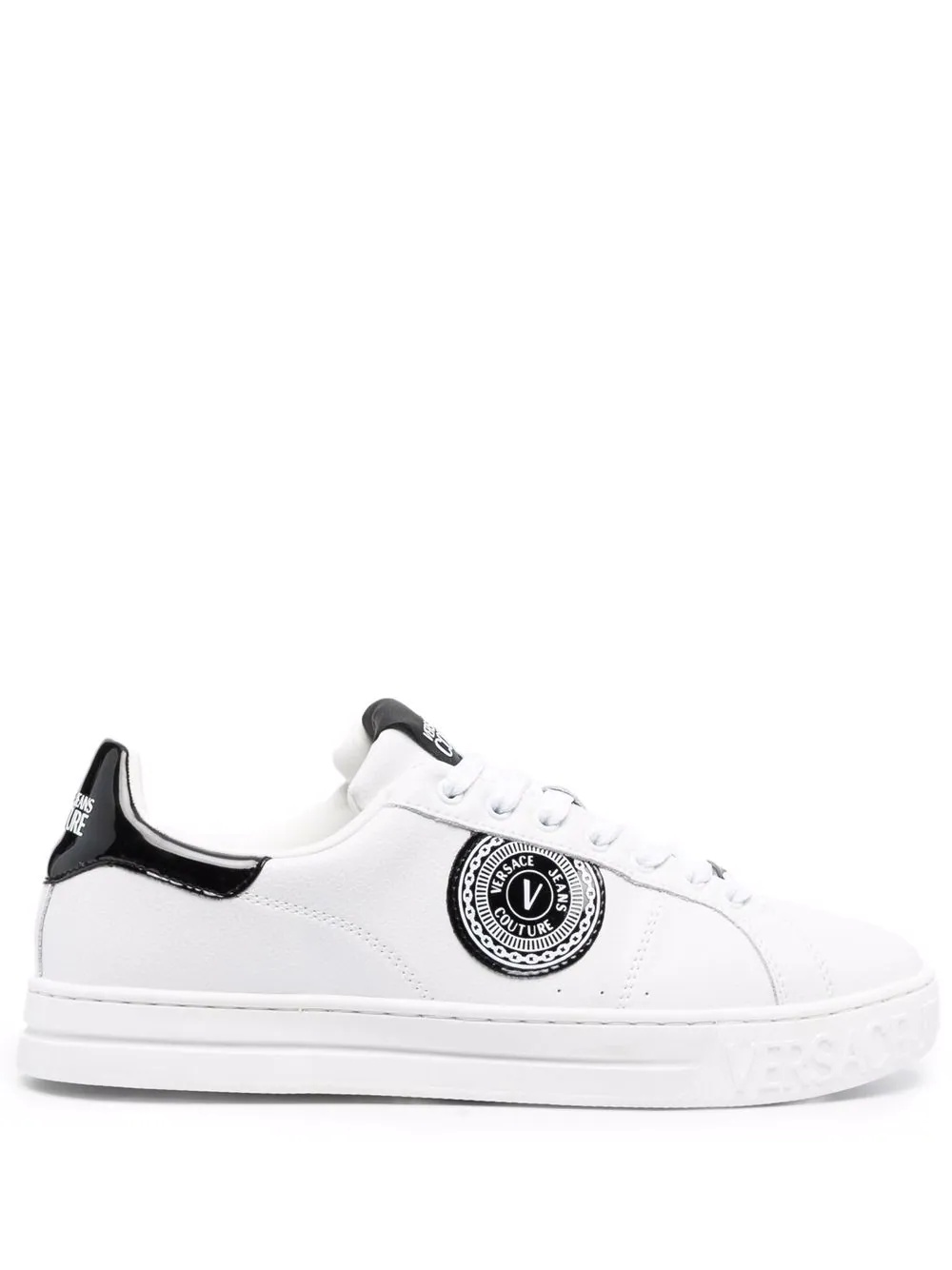 logo-patch leather trainers - 1