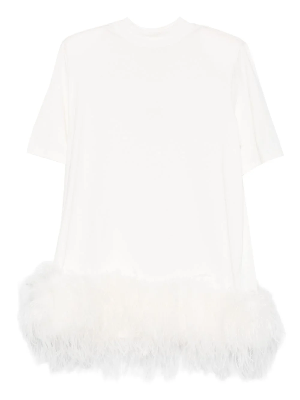 feather trim mini dress - 1