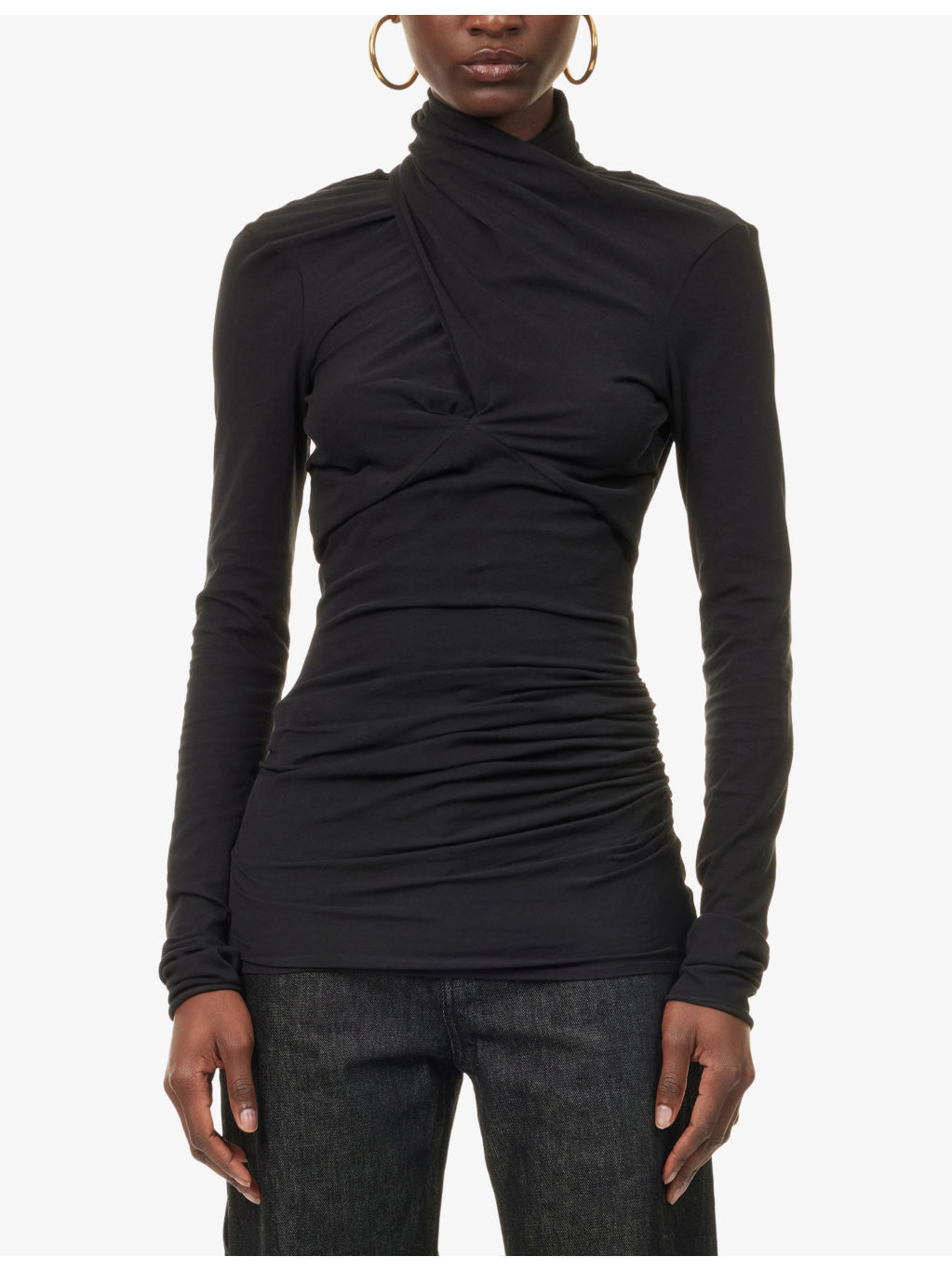 Gres Twisted Stretch-Cotton Top - 3