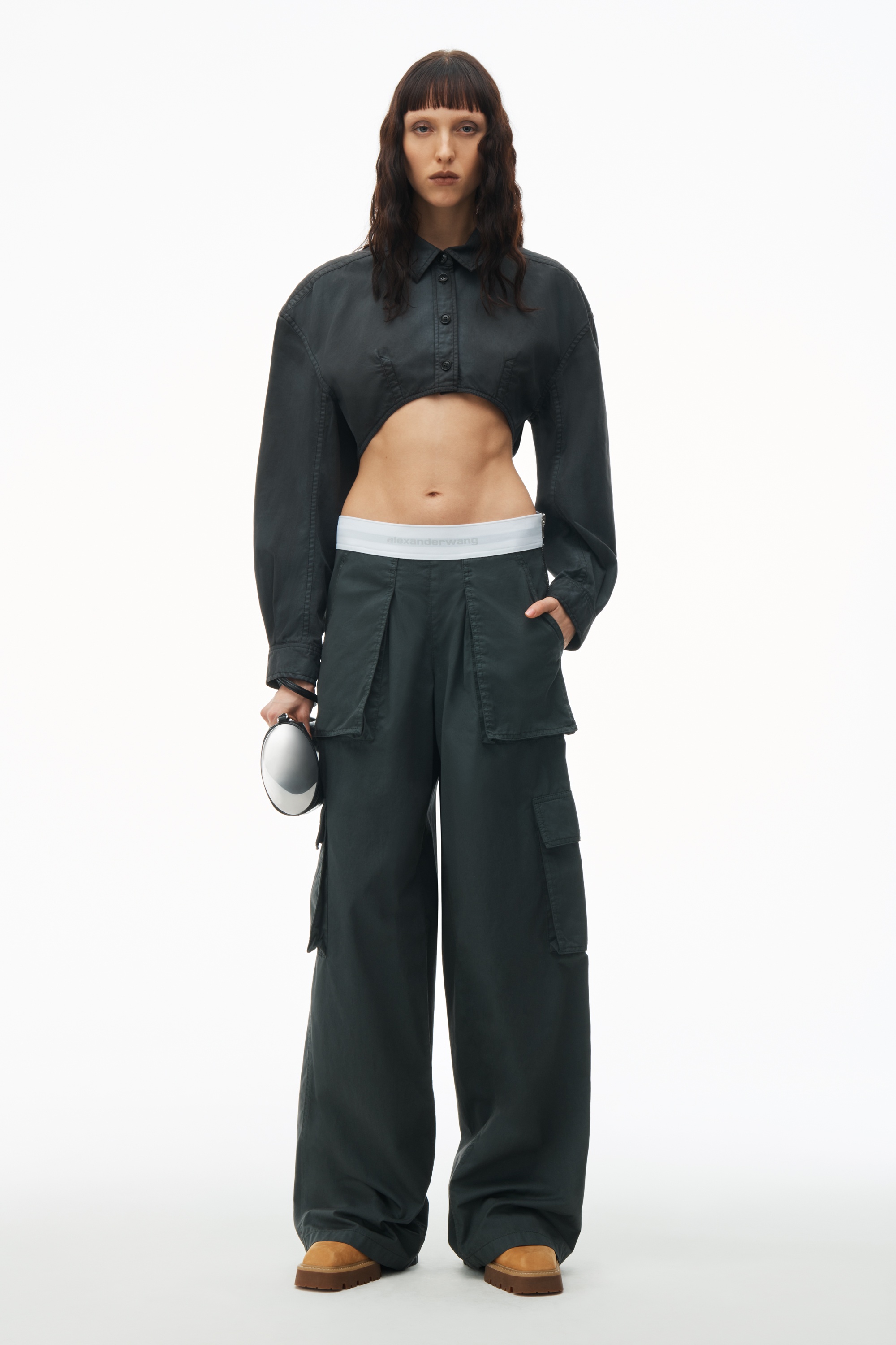 Mid-Rise Cargo Rave Pants in Cotton Twill - 2