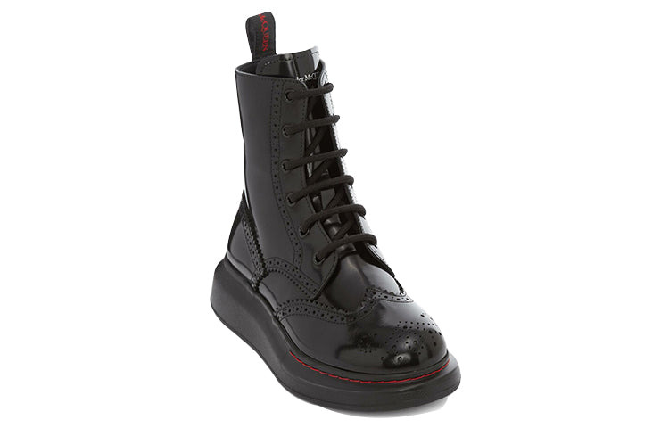 (WMNS) Alexander McQueen Hybrid Lace Up Boot 'Black' 586402WHX511000 - 3