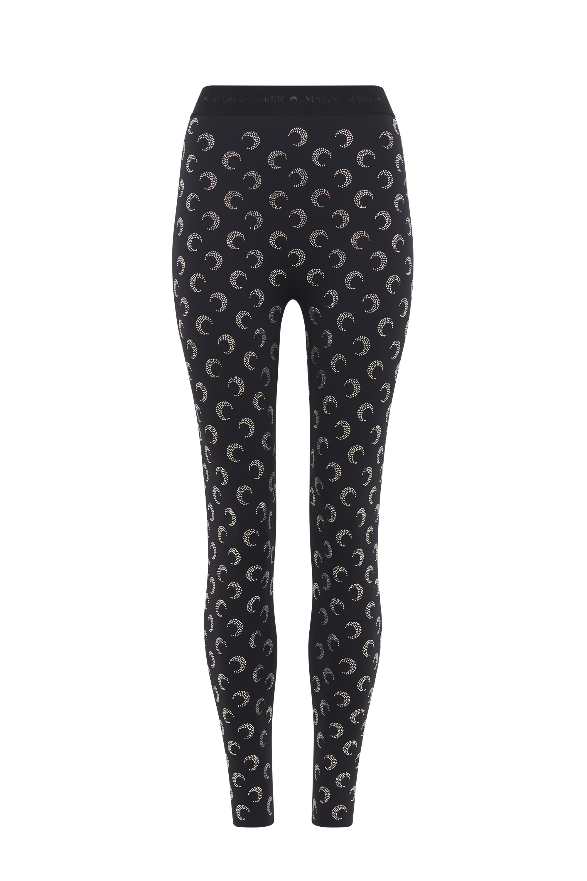 Moon Rhinestoned Jersey Stirrup Leggings - 1