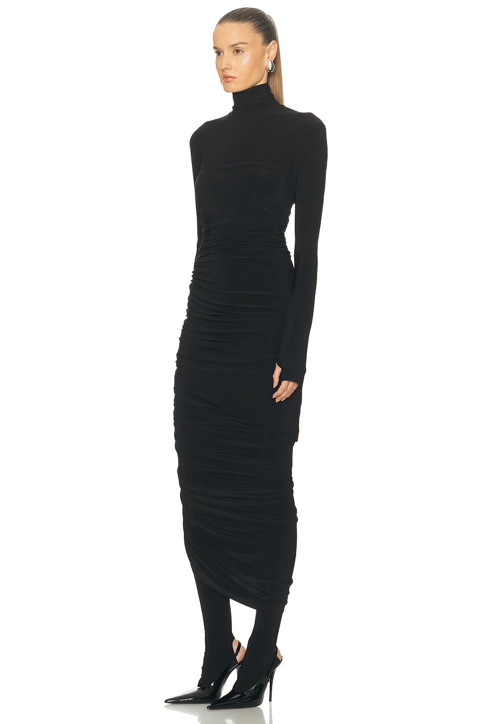 Long Sleeve Turtleneck Strapless Diana Gown - 3