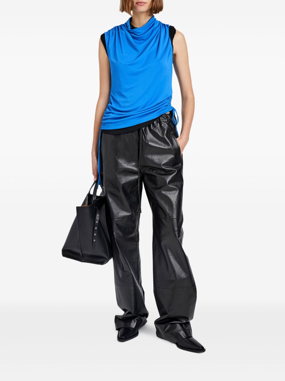 Elna cowl-neck drawstring top - 2