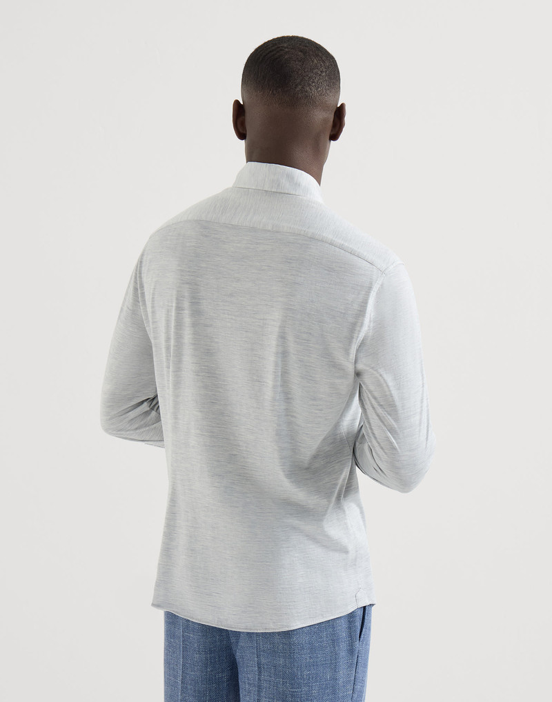 Silk and cotton jersey shirt with spread collar 3