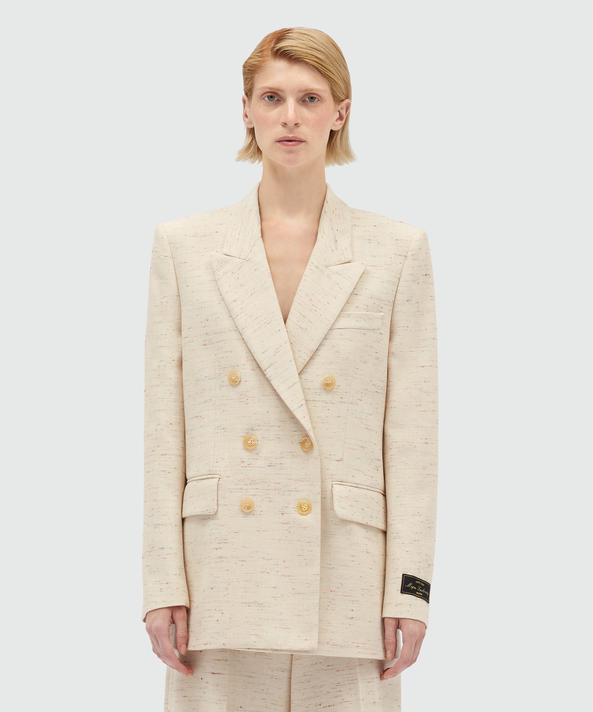 MSGM Tailoring double-breasted jacket in fancy gabardine - 2