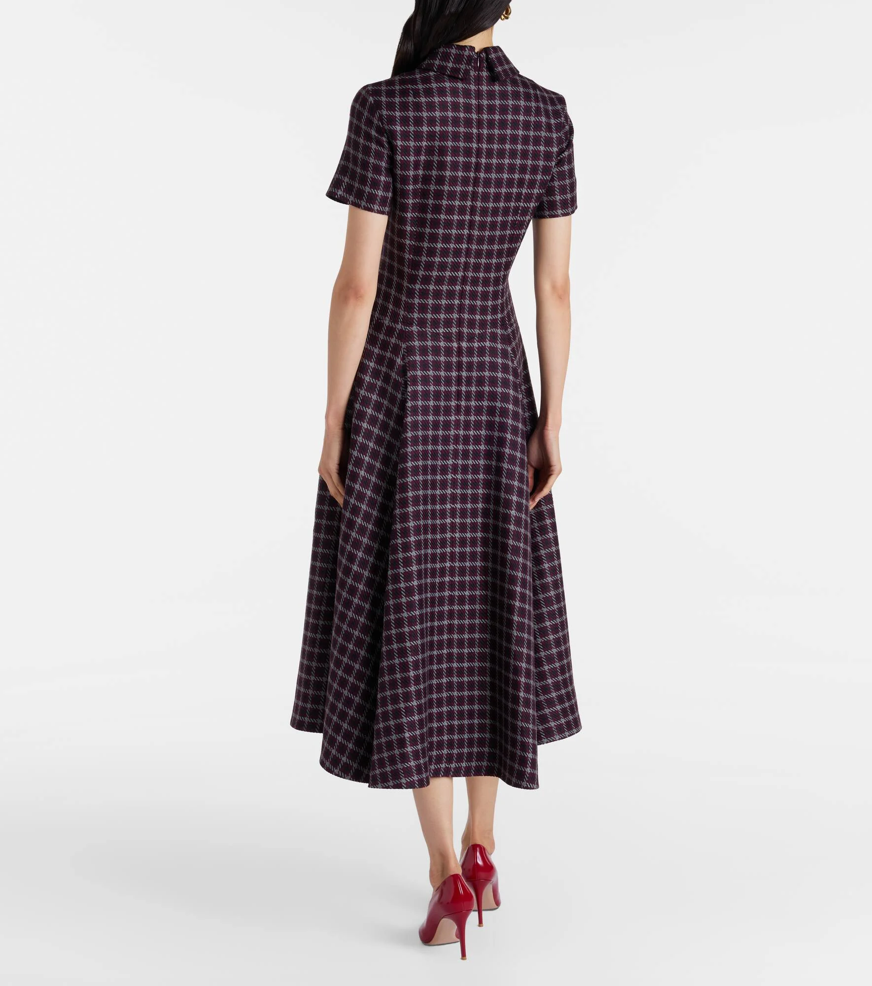 Jody Houndstooth Wool-Blend Midi Dress