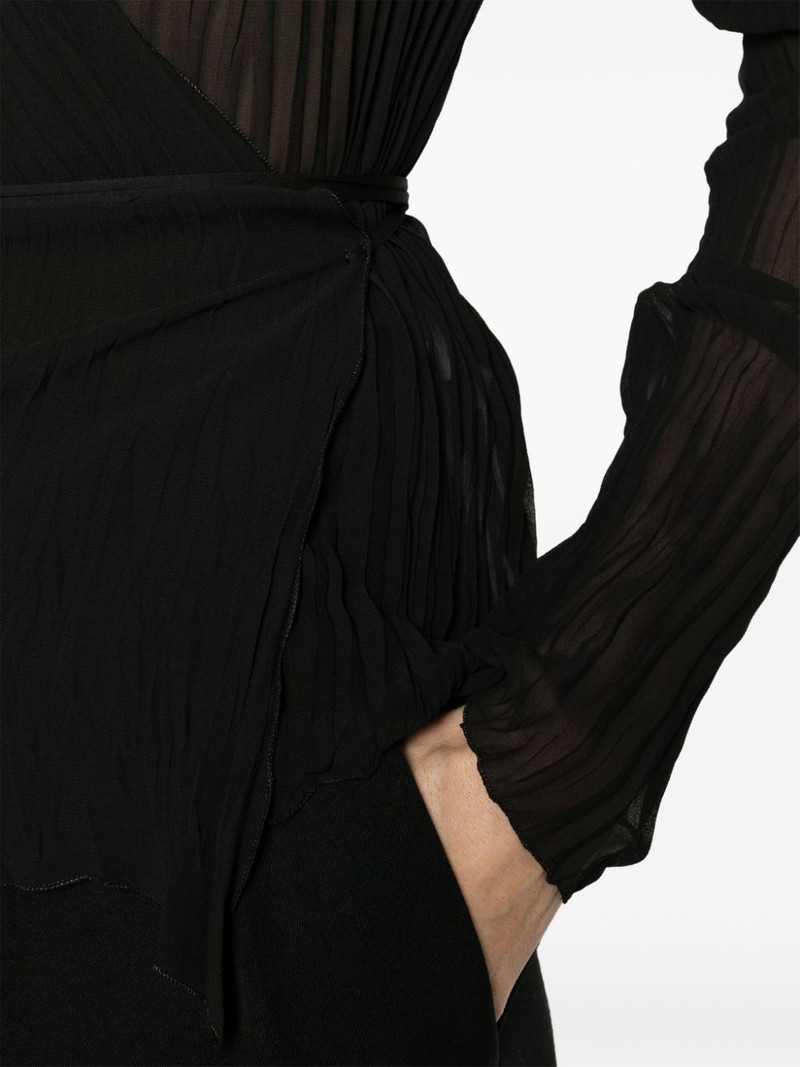 semi-sheer plissÃ© blouse 5