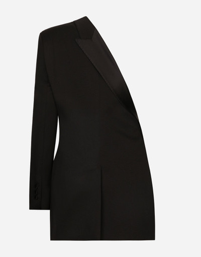 Dolce & Gabbana One-shoulder wool gabardine jacket outlook