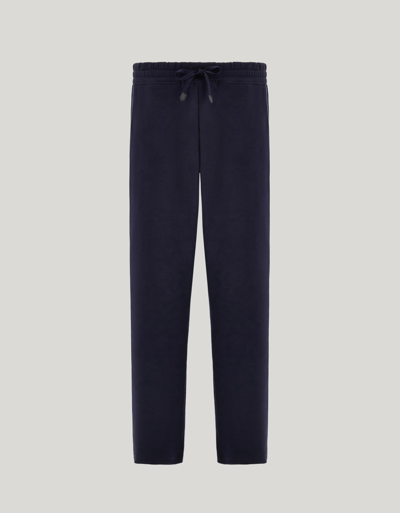 BLUE COTTON-BLEND JOGGERS WITH CONTRASTING DETAILS 1