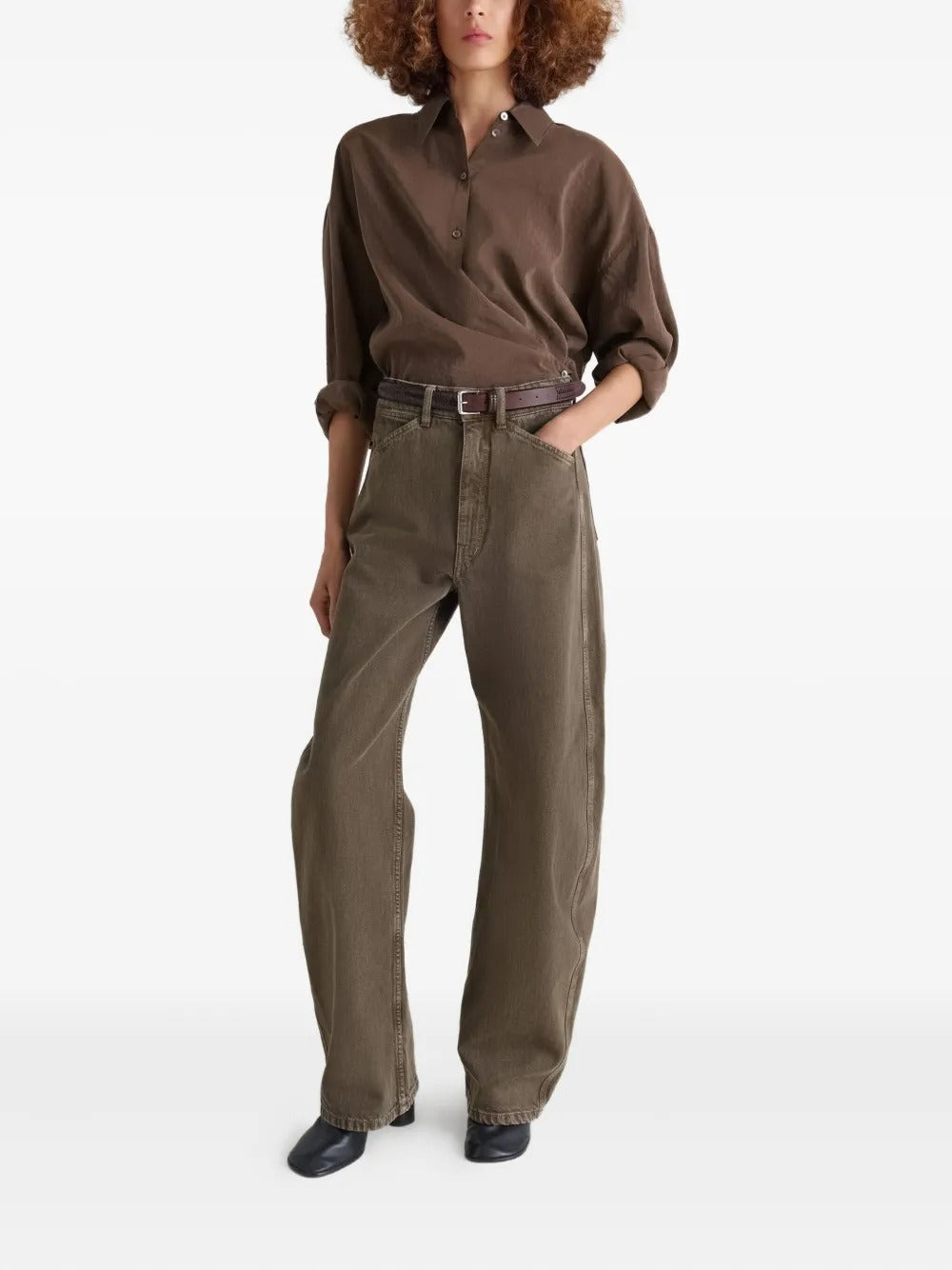 LEMAIRE - Women Straight Collar Twisted Shirt - 4