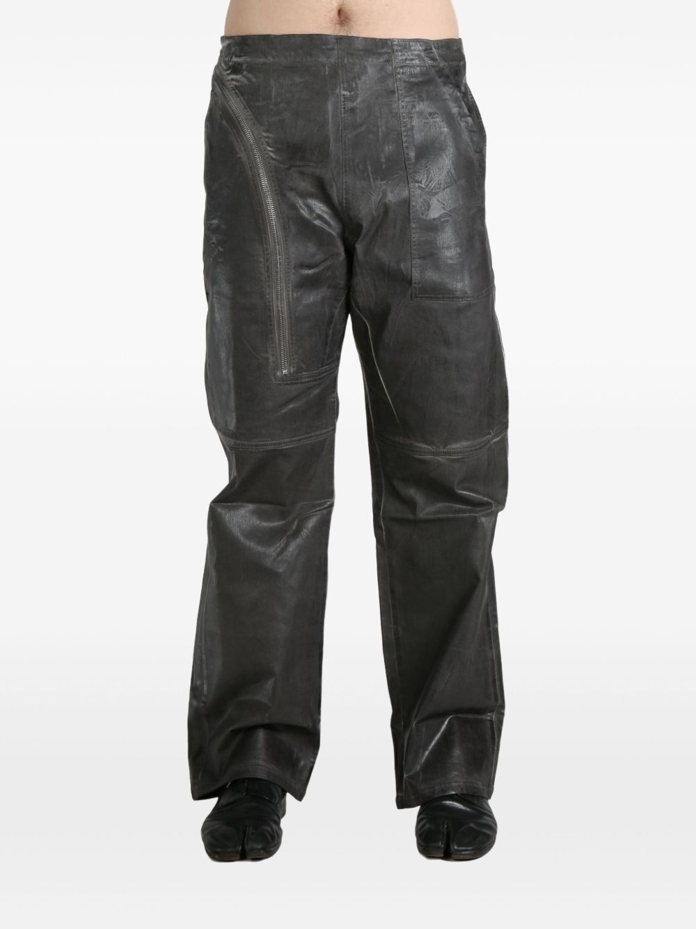 brushed-finish trousers - 2