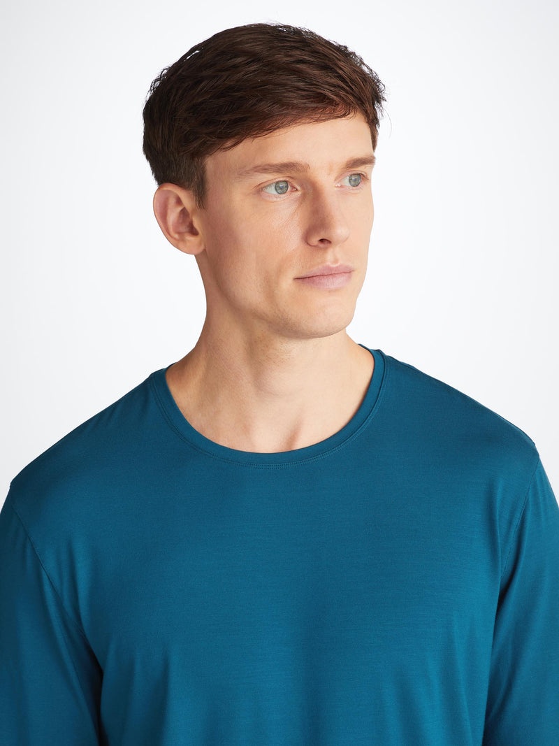 Men's Long Sleeve T-Shirt Basel Micro Modal Stretch Poseidon Blue - 5