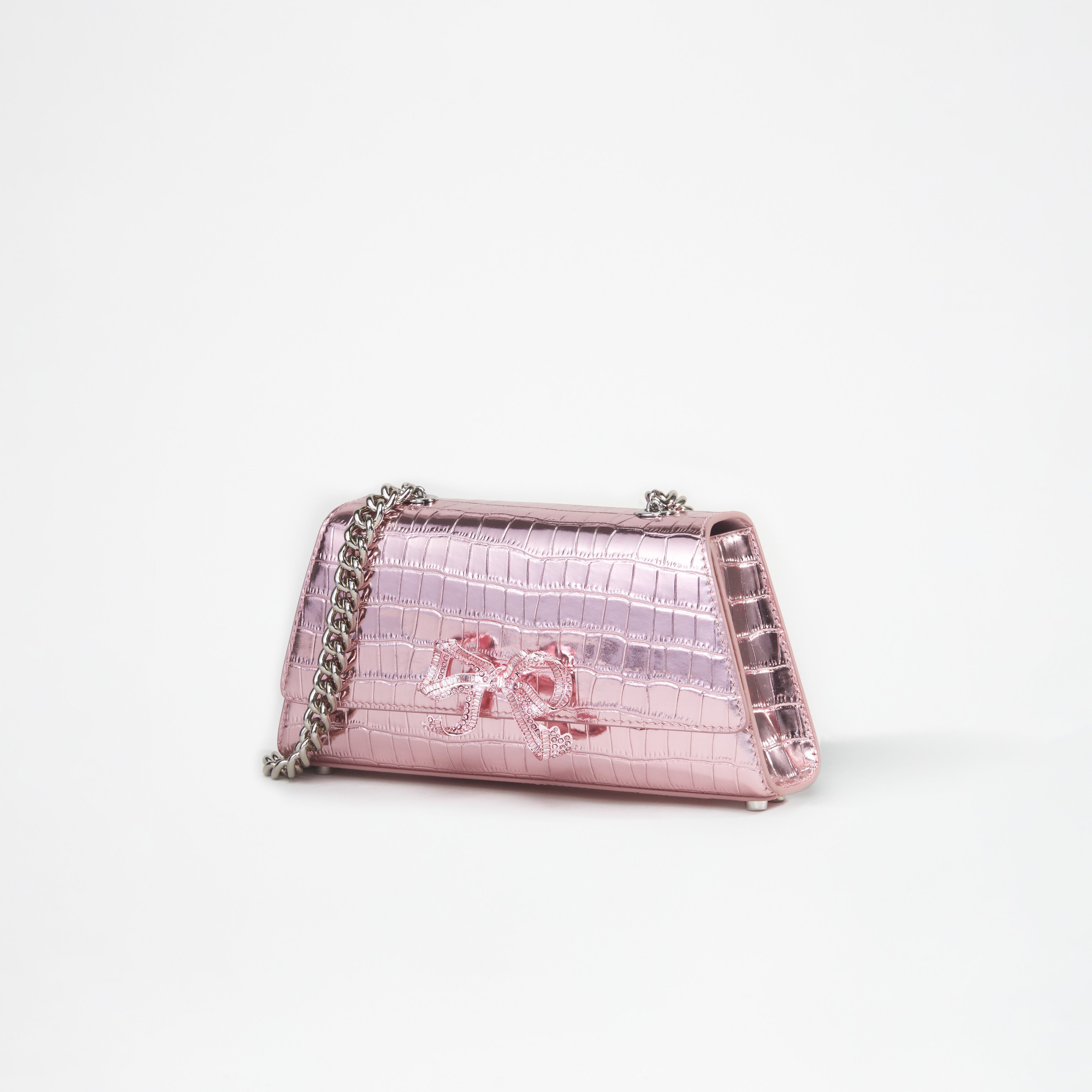 Pink Metallic Bow Mini Shoulder Bag - 2