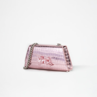 self-portrait Pink Metallic Bow Mini Shoulder Bag outlook
