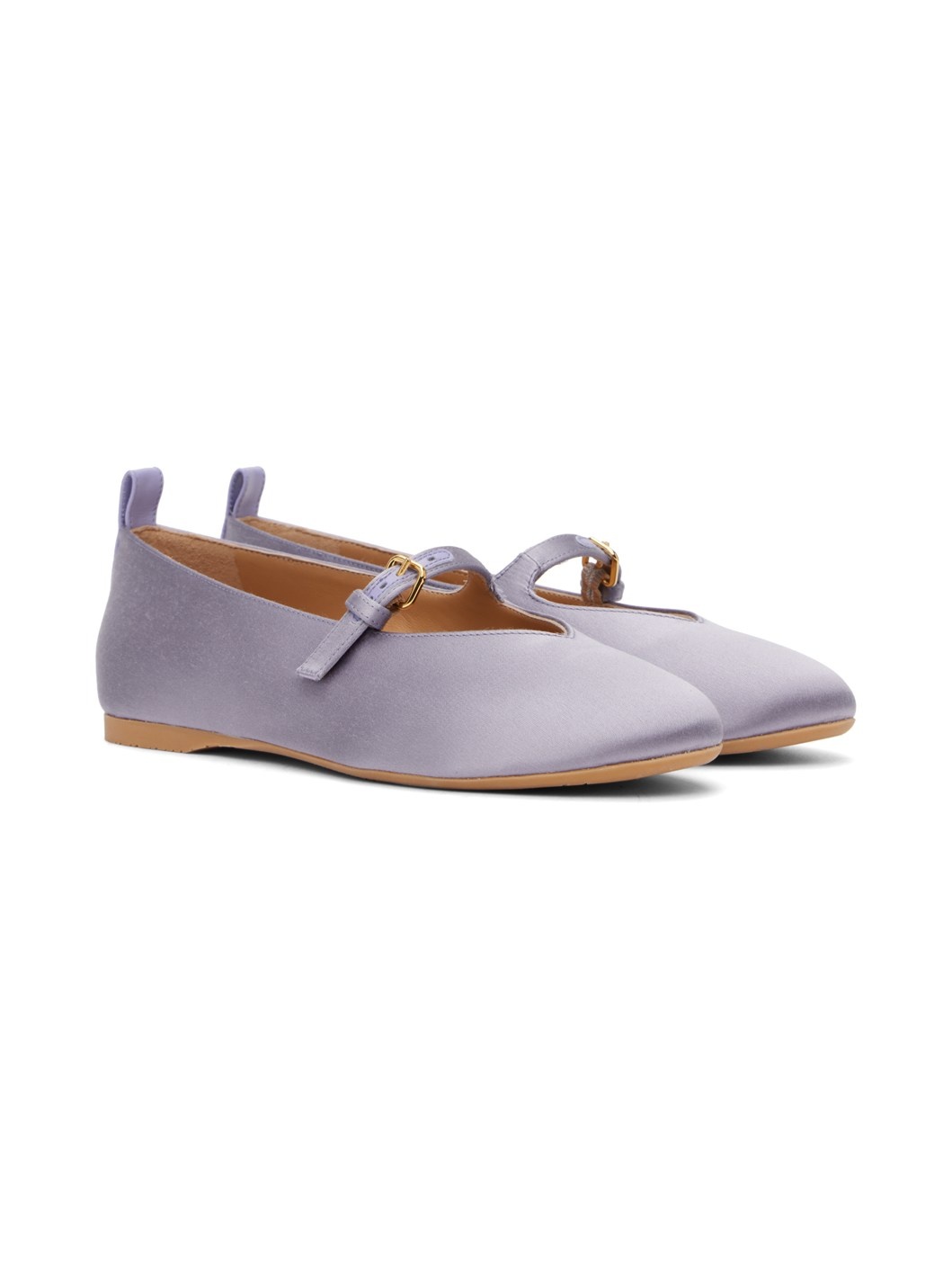 Purple Satin Ballerina Flats - 4
