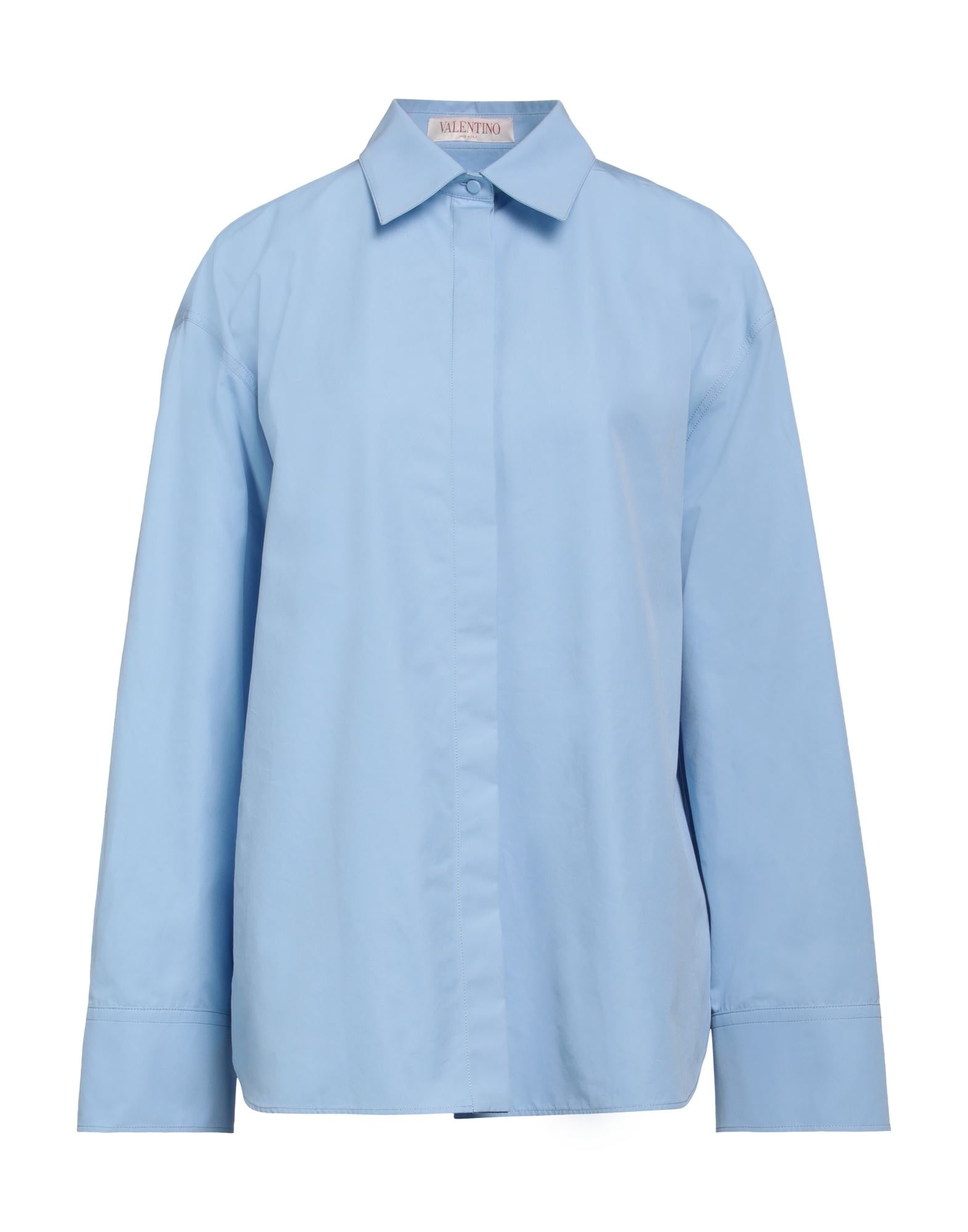 Sky blue Women's Solid Color Shirts & Blouses - 1