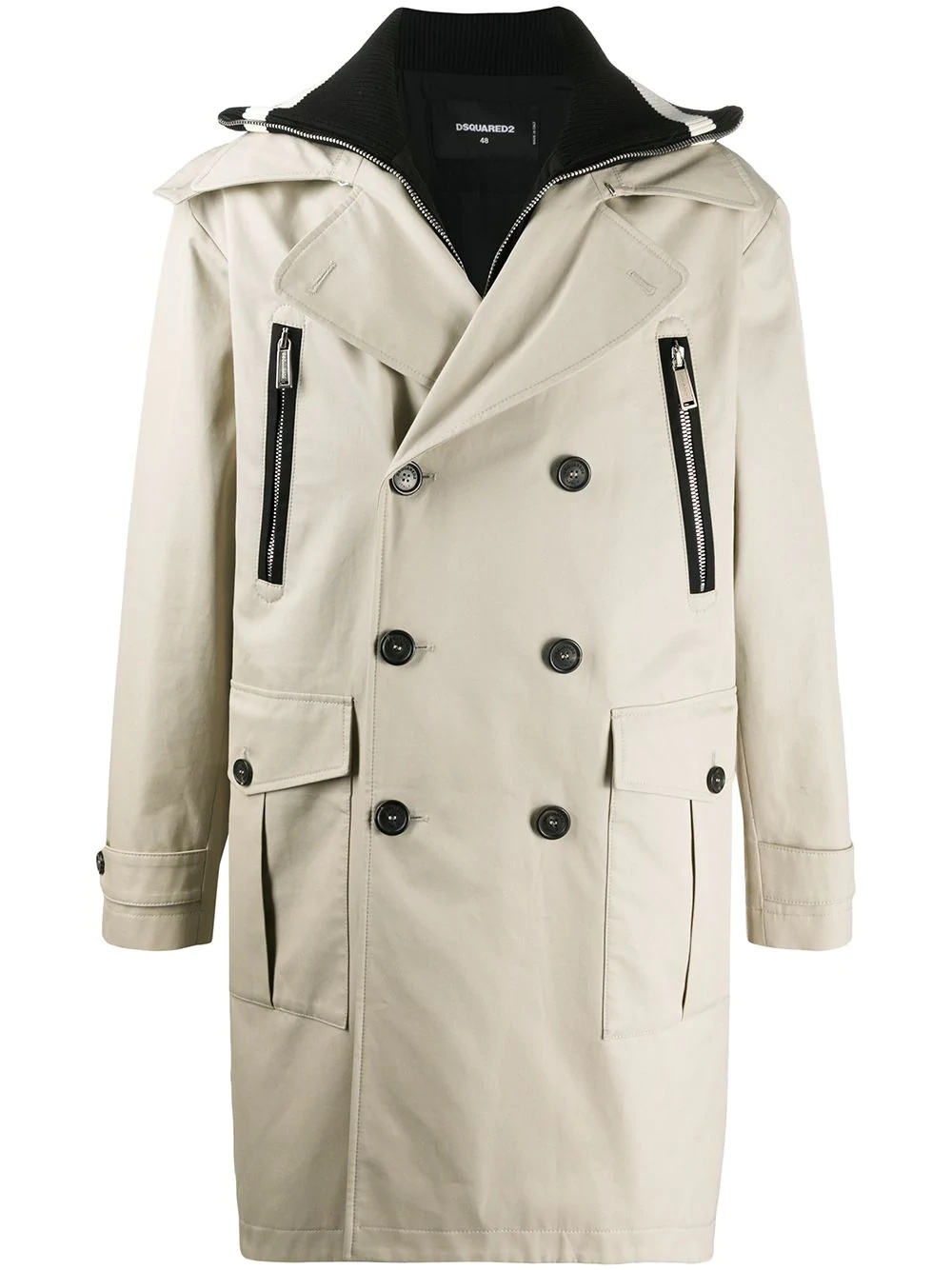 double-breasted trench coat - 1