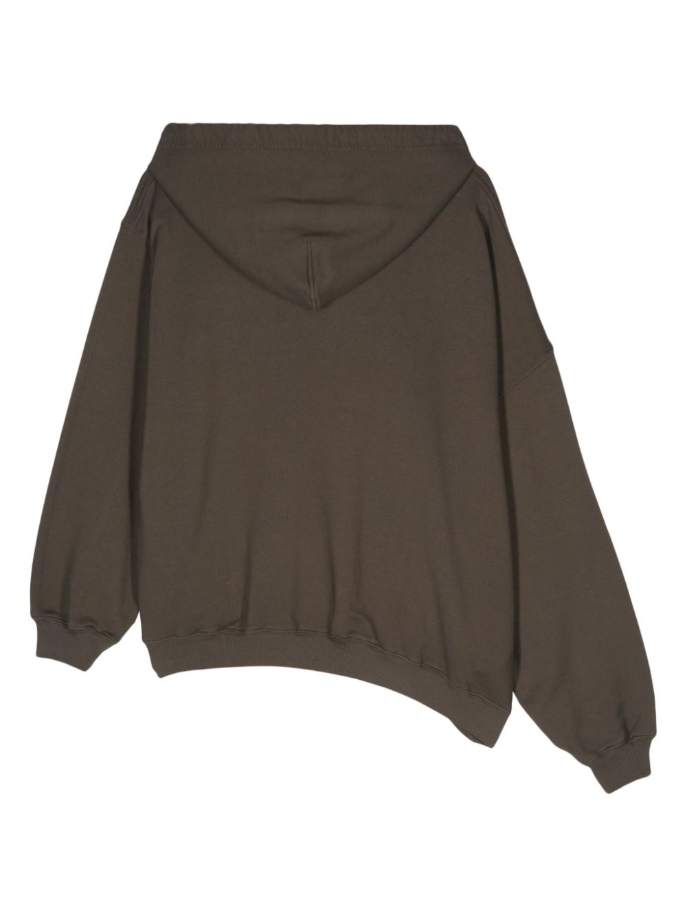 embroidered-logo asymmetric hoodie - 2