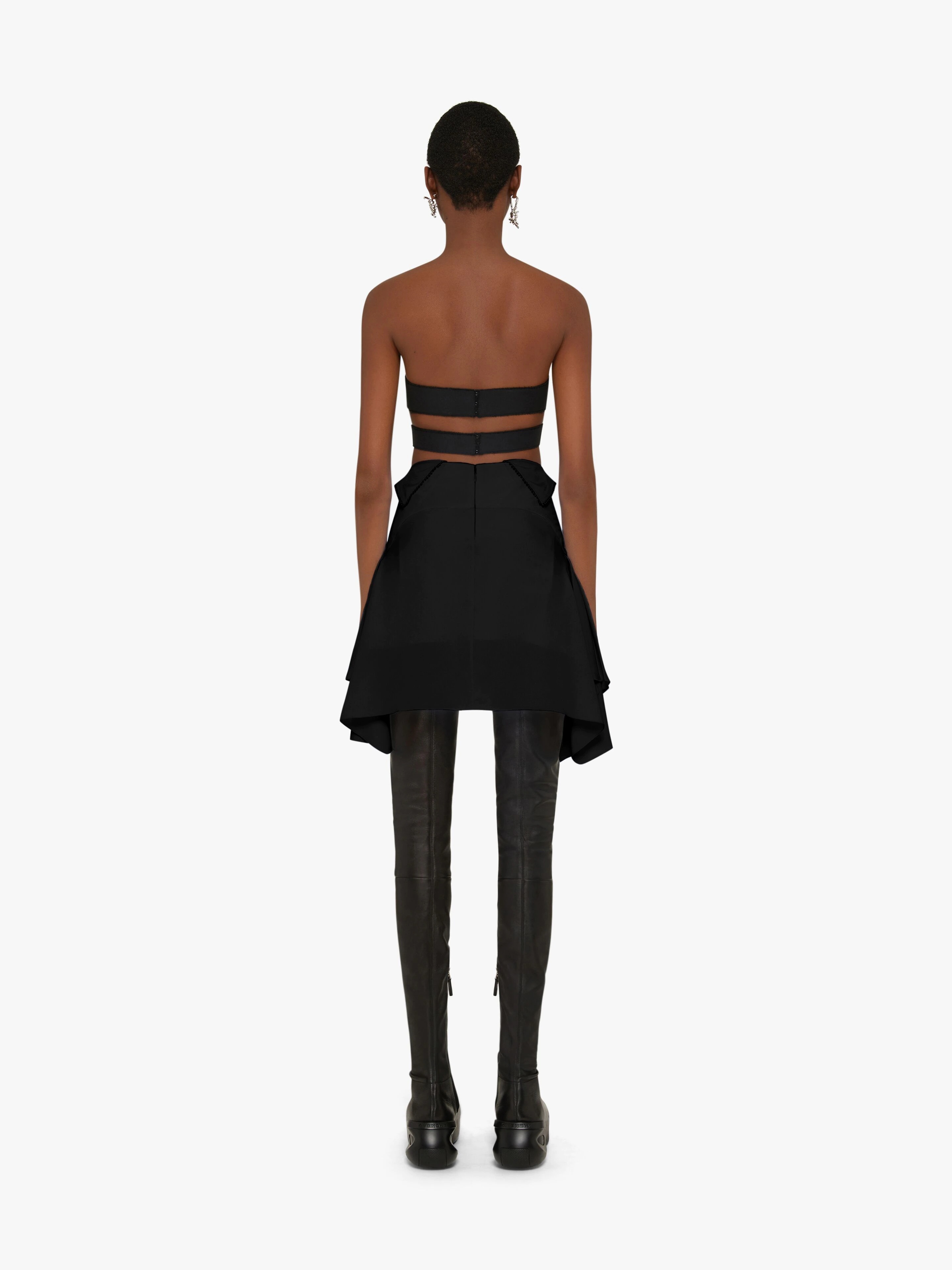 SKIRT IN CREPE DE CHINE WITH PLEATS - 4