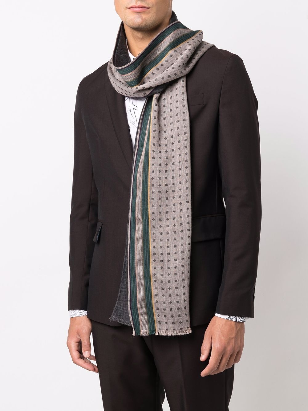 jacquard-pattern scarf - 2