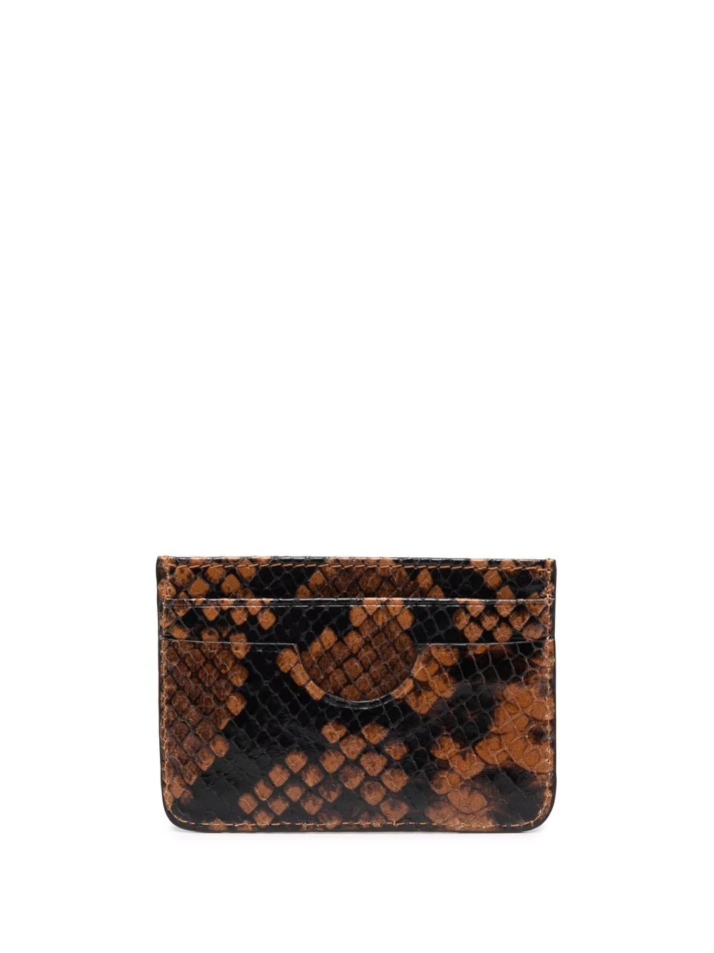 snakeskin-print logo-plaque cardholder - 2