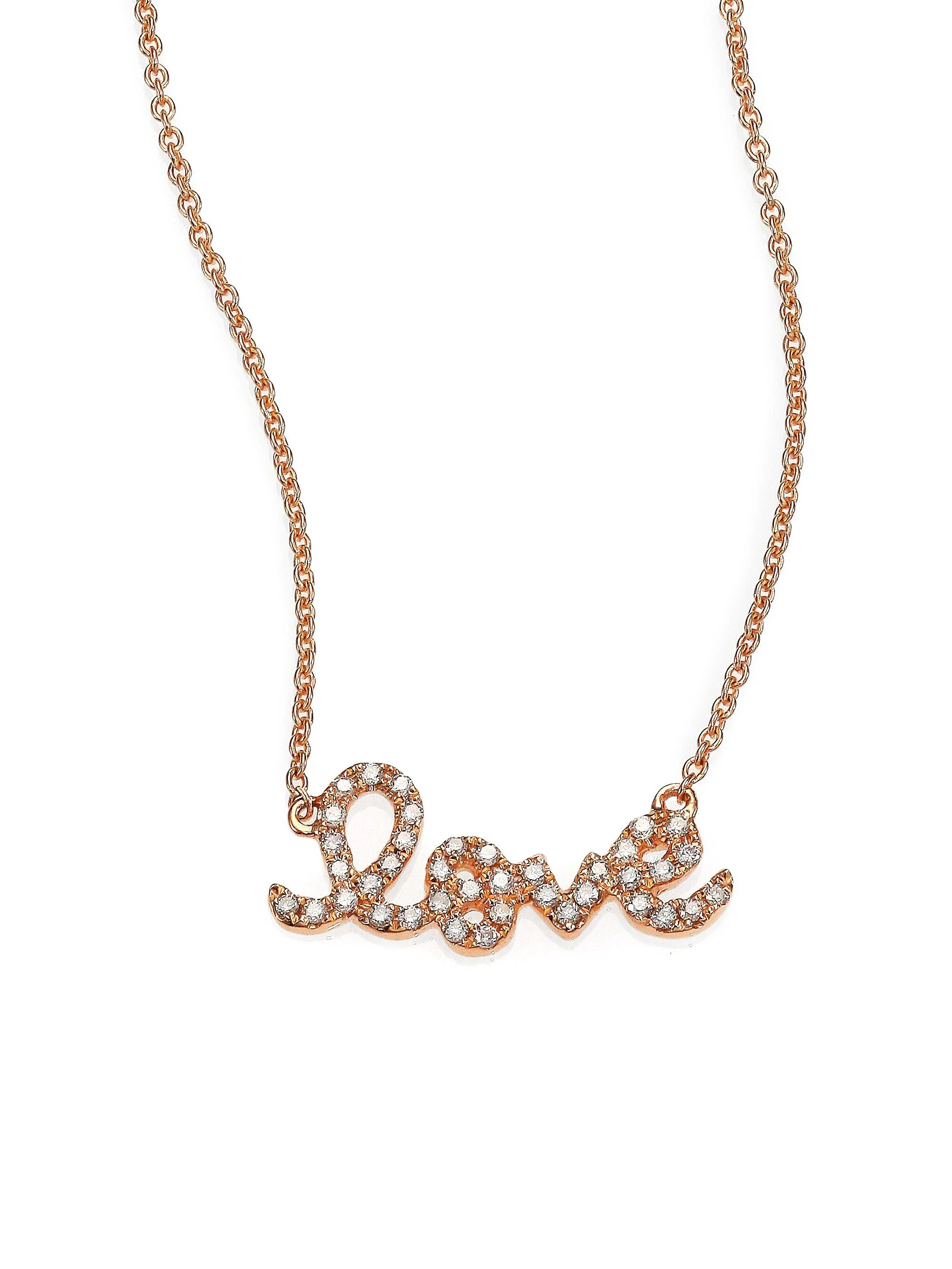 Love Diamond & 14K Rose Gold Necklace - 1