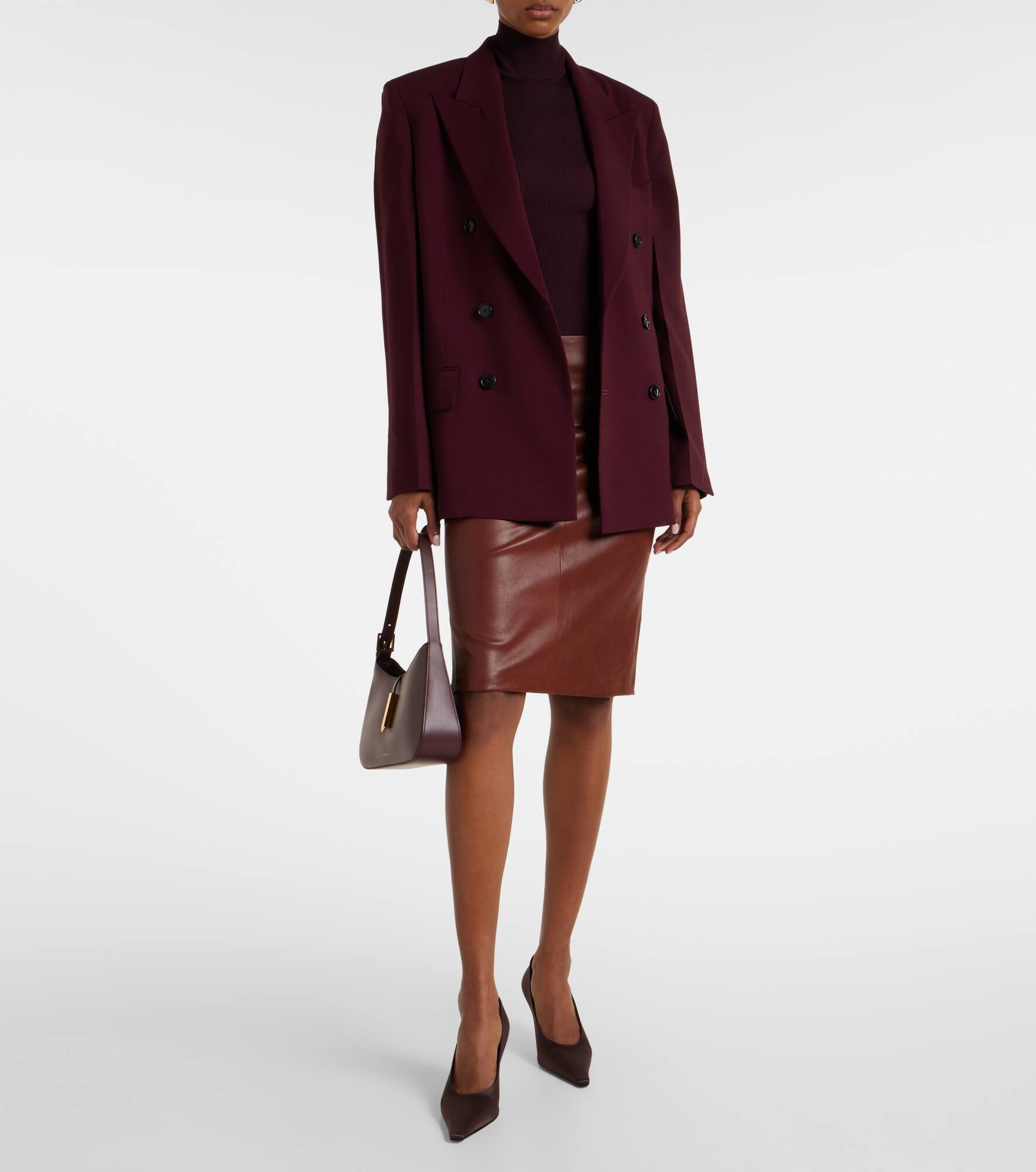 Gin leather pencil skirt - 2