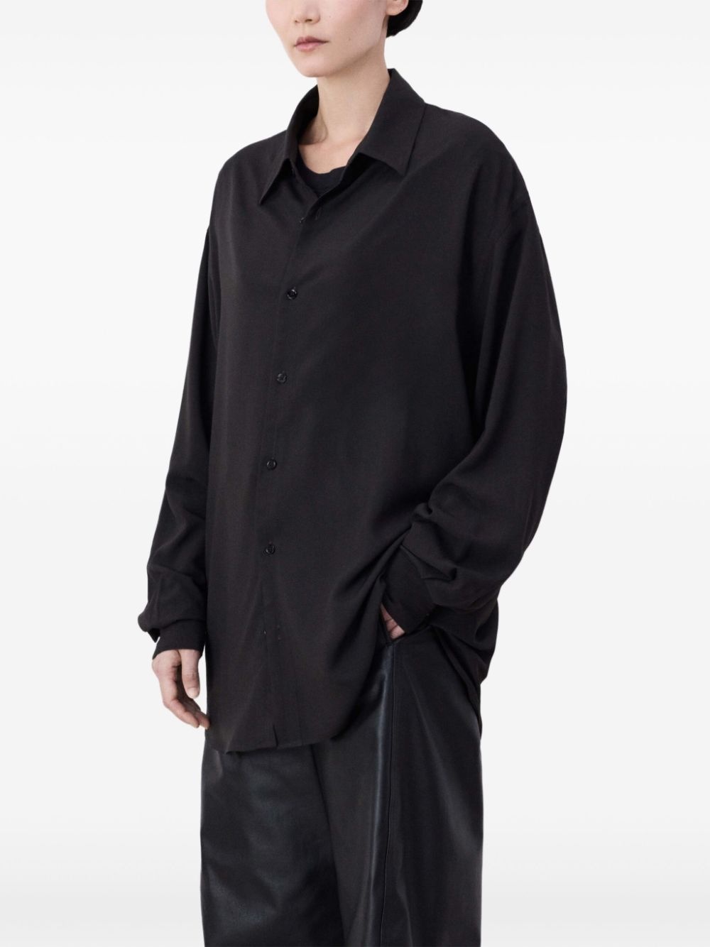 long-sleeve poplin shirt - 4