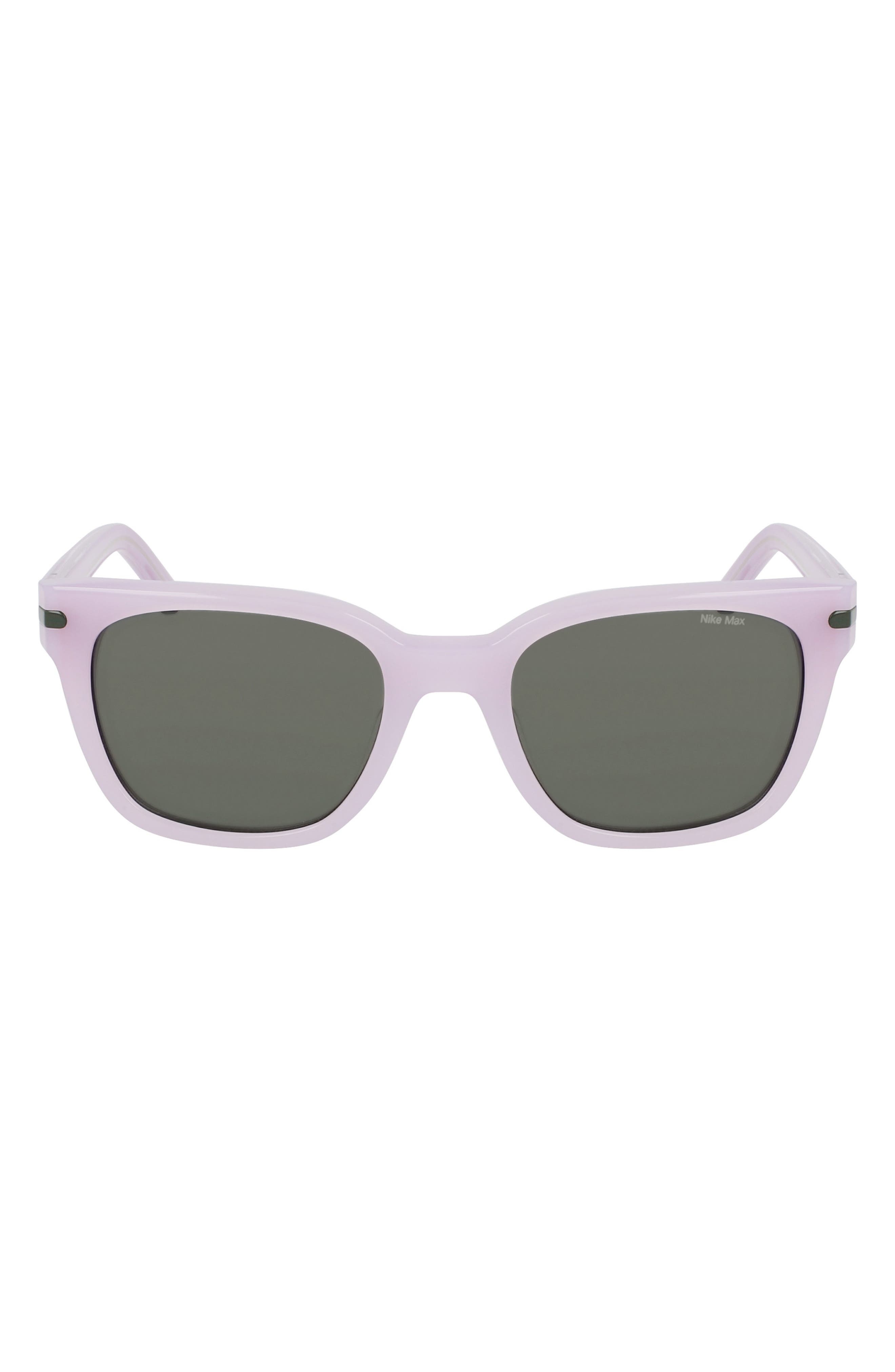 Nike Crescent II 52mm Square Sunglasses in Milky Lilac Bloom /Green at Nordstrom - 1