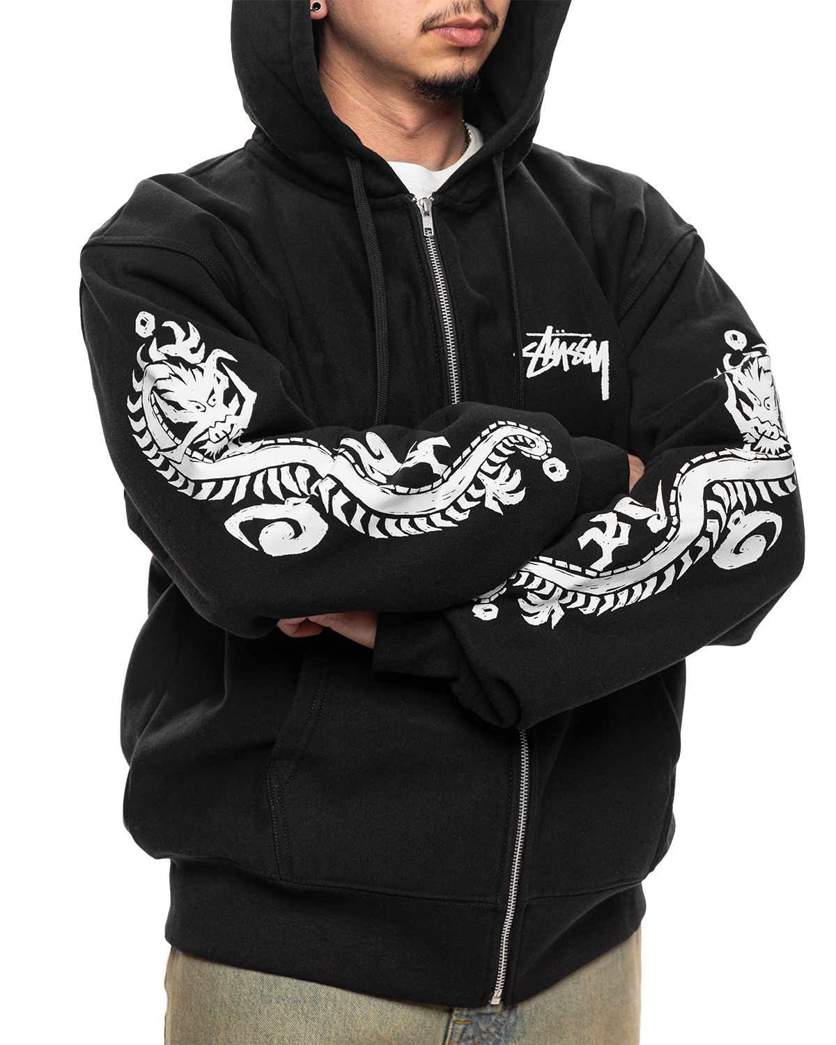 Dragon Zip Hoodie 'Black' - 5