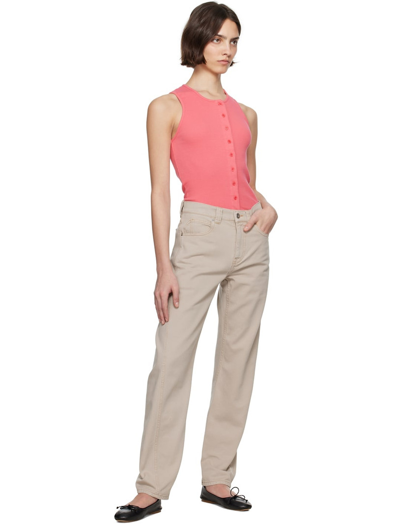 JW Anderson Taupe Twisted Slim Leg Denim Jeans outlook