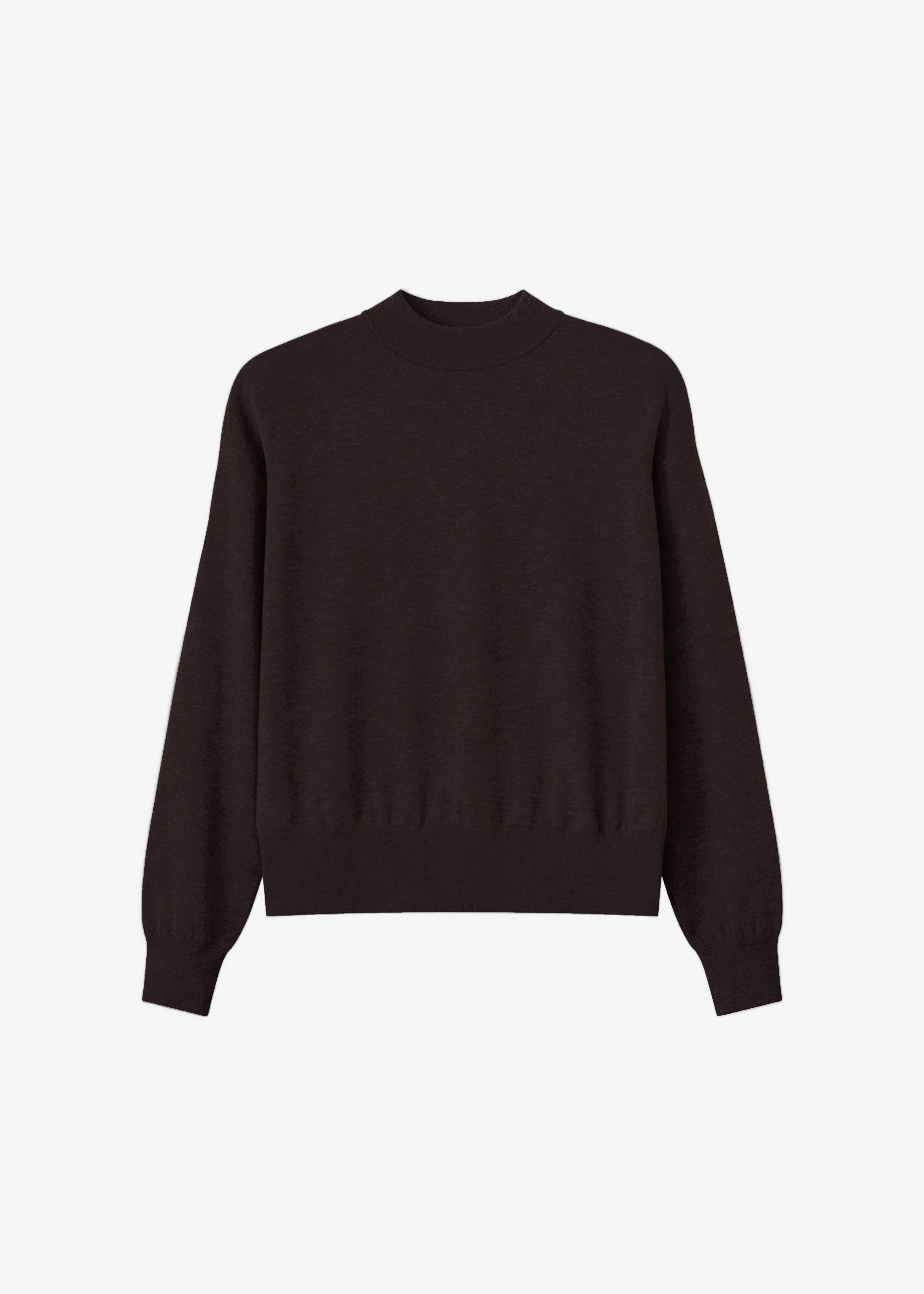 Rue Padded High Neck Sweater - Brown - 1