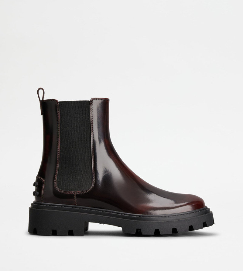 TOD'S CHELSEA BOOTS IN LEATHER - BURGUNDY 1