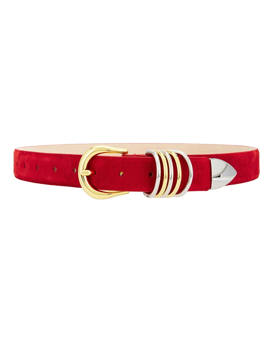 Hollyhock Suede Mixed Metal Belt - 1