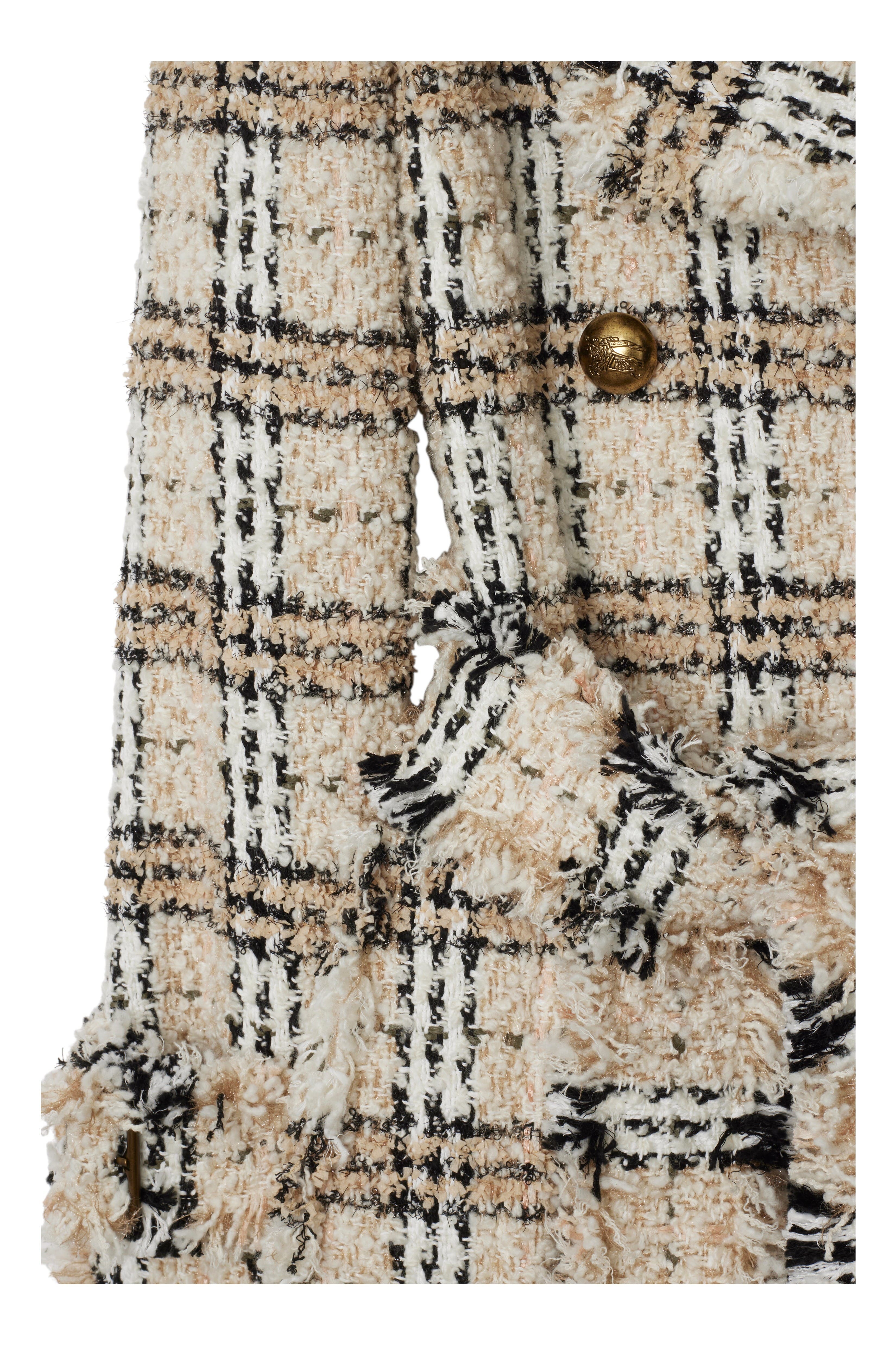 burberry Check Bouclé Coat in String/fossil at Nordstrom - 5