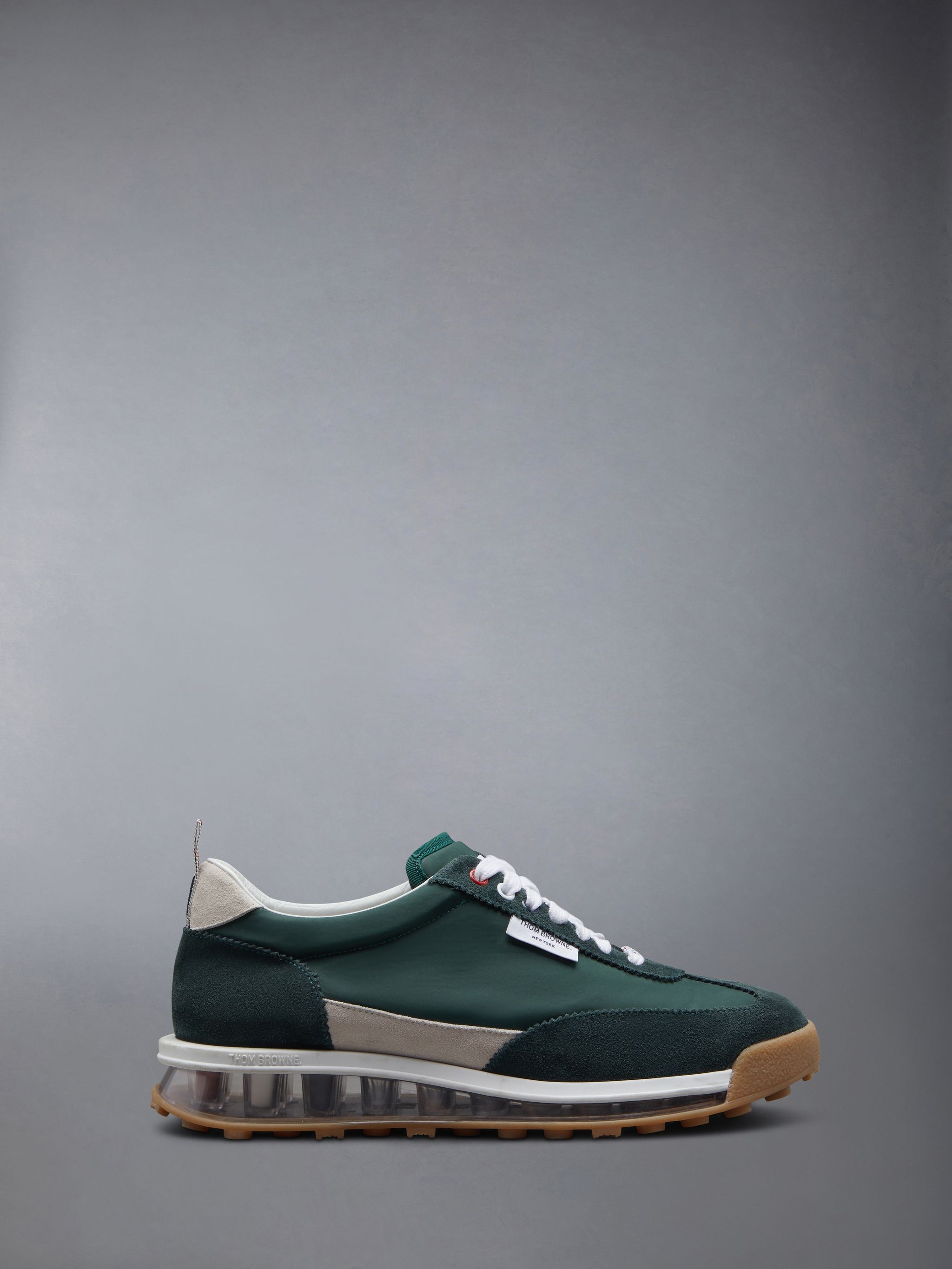 Thom Browne Calf Suede Clear Sole Tech Runner | REVERSIBLE