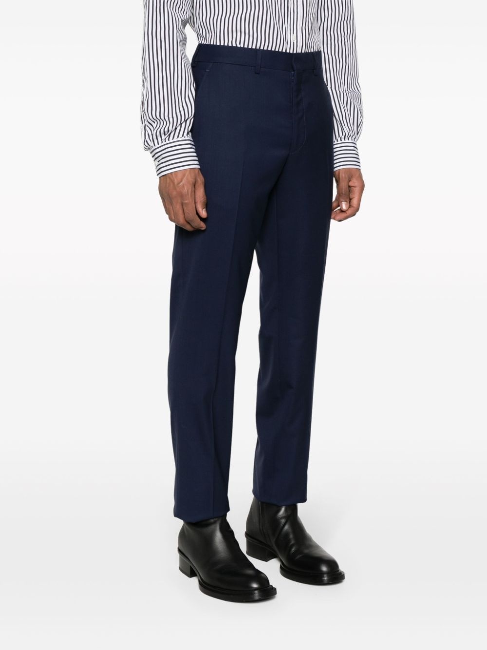 tapered wool chino trousers - 3