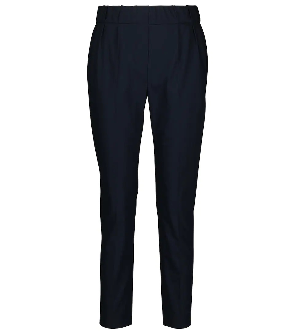 Cotton-blend tapered pants - 1