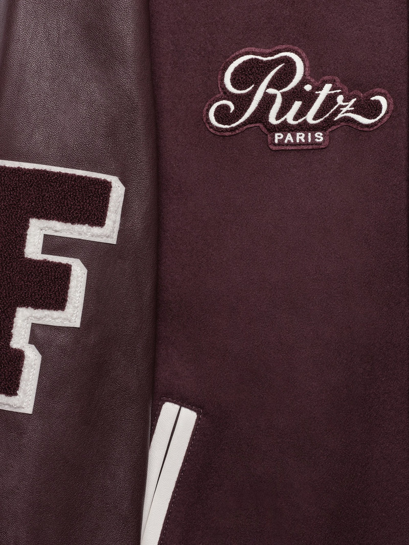 Ritz Unisex Varsity Jacket in Bordeaux 2